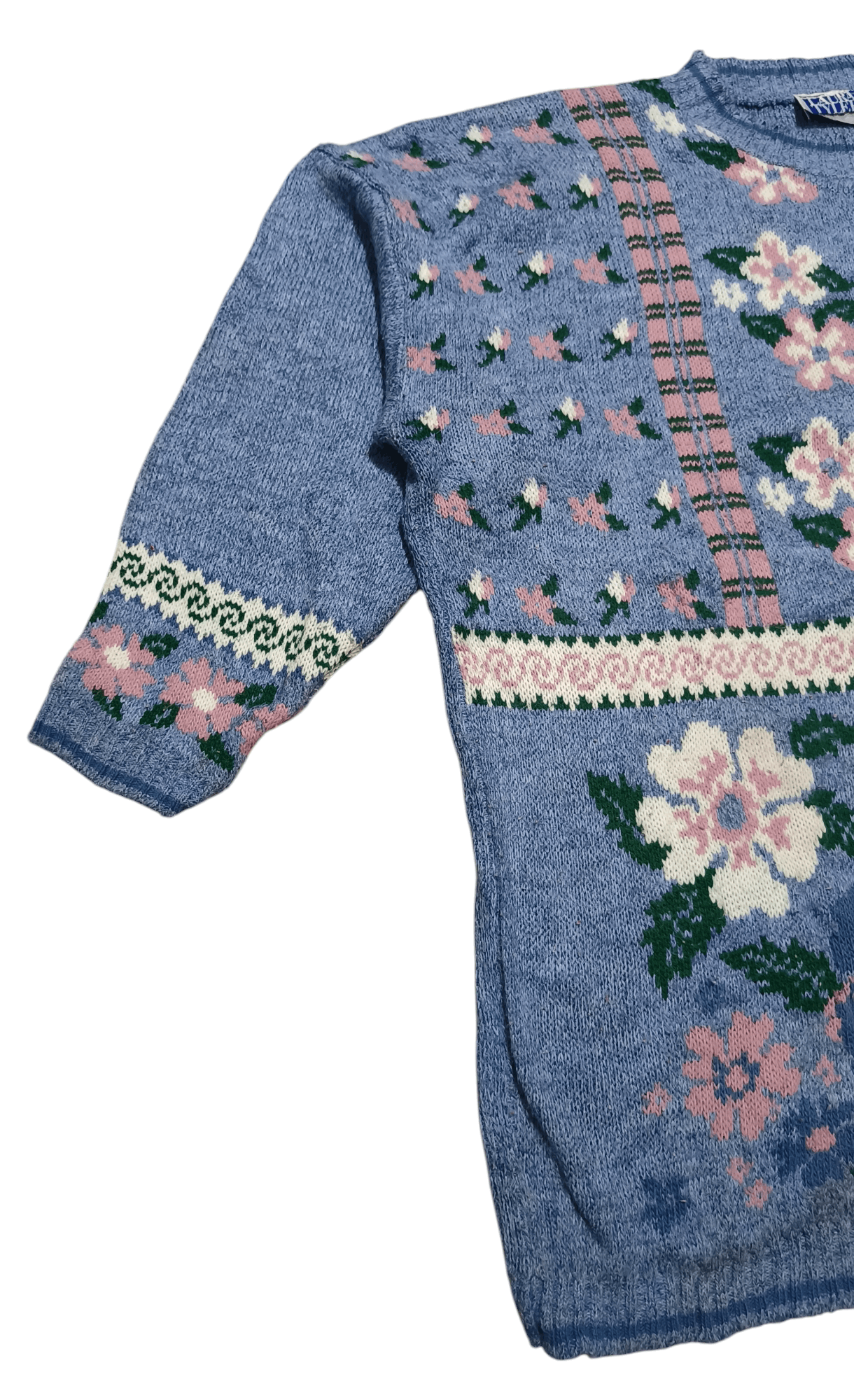 Other Vintage 80s LAURA TYLER Women's Floral Knit Acrylic Sweater Size L / US 10 / IT 46 - 4 Thumbnail