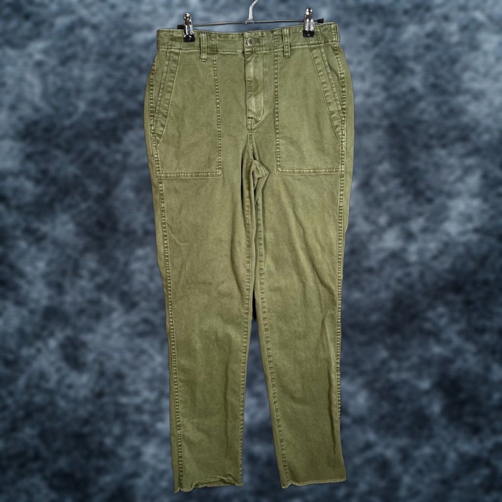 Madewell Madewell Womens Pants Green Cotton Blend Slim Straight Chino 26 Tall Adult Womens Inseam 31 High Rise Pockets Casual Size 26" / US 2 / IT 38 - 1 Thumbnail