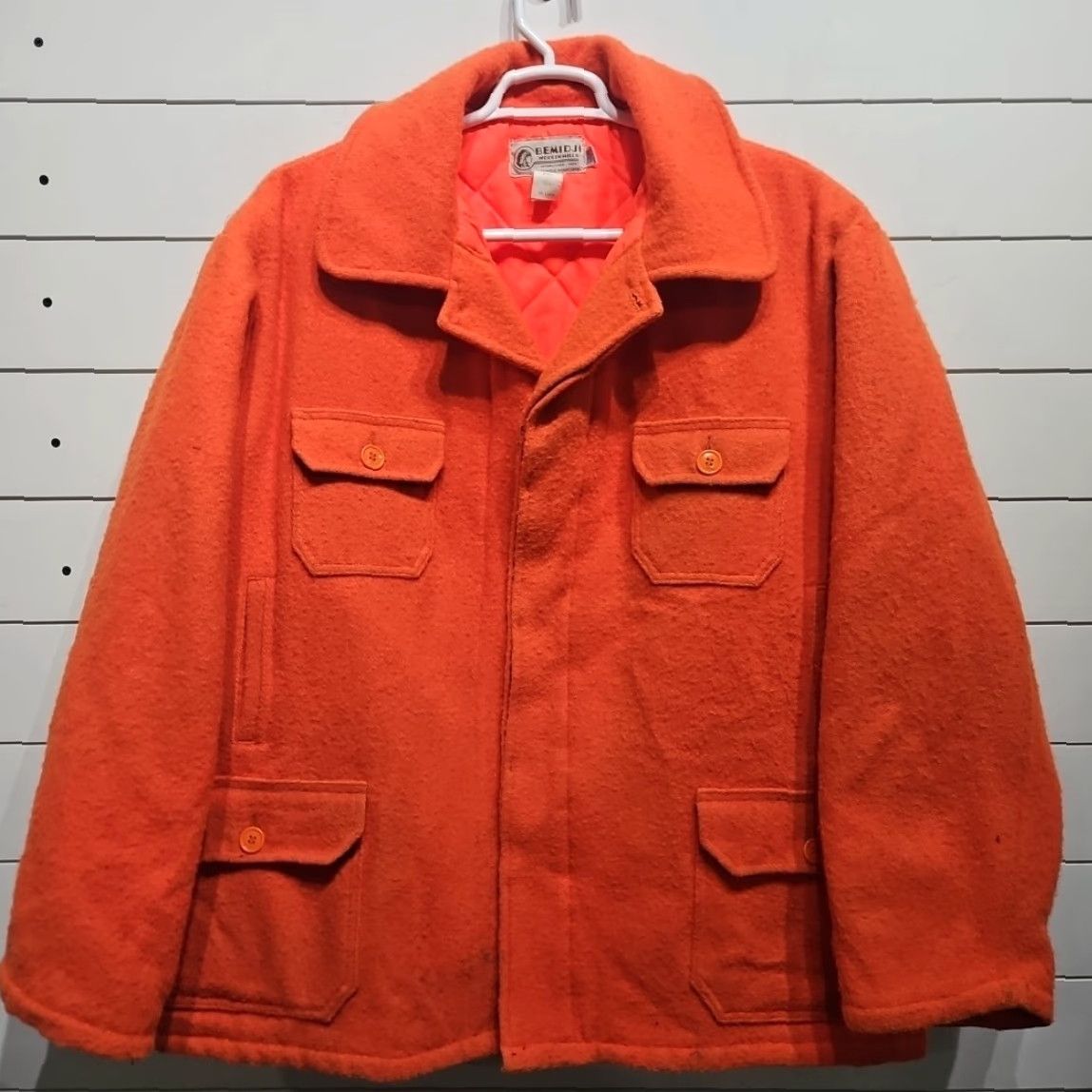 Vintage VINTAGE Bemidji Woolen Mills USA 100% Wool 301 Orange Coat Jacket Mens Size 50 Long Size US M / EU 48-50 / 2 - 2 Thumbnail