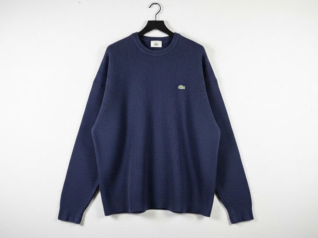 Lacoste Lacoste Vintage 90s Sweatshirt Boxy Cropped Navy Blue Size US L / EU 52-54 / 3 - 1 Thumbnail