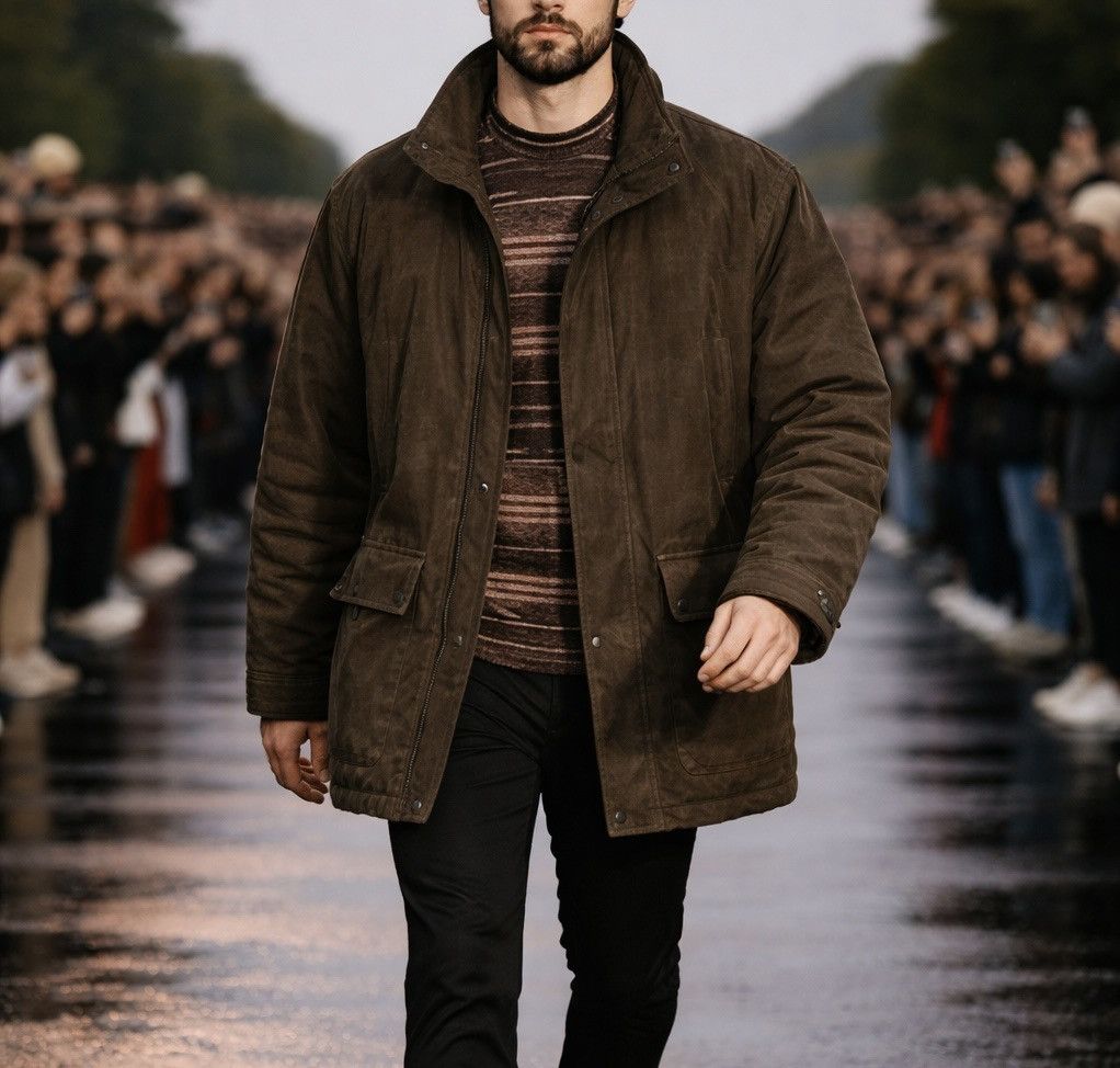 Burberry Burberry Golf Faux Suede Field Jacket Brown Sanyo Shokai Size US L / EU 52-54 / 3 - 1 Thumbnail