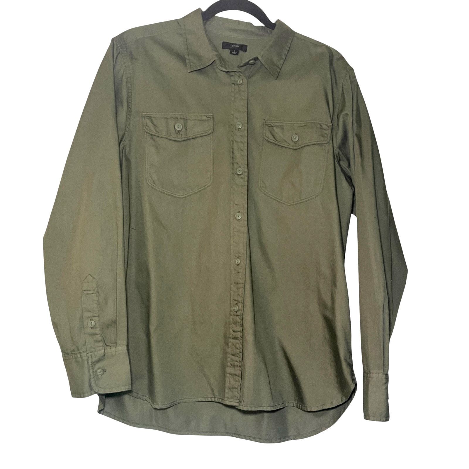 J.Crew J.Crew Boyfriend Utility Long Sleeve Button Up Size L Size L / US 10 / IT 46 - 2 Thumbnail