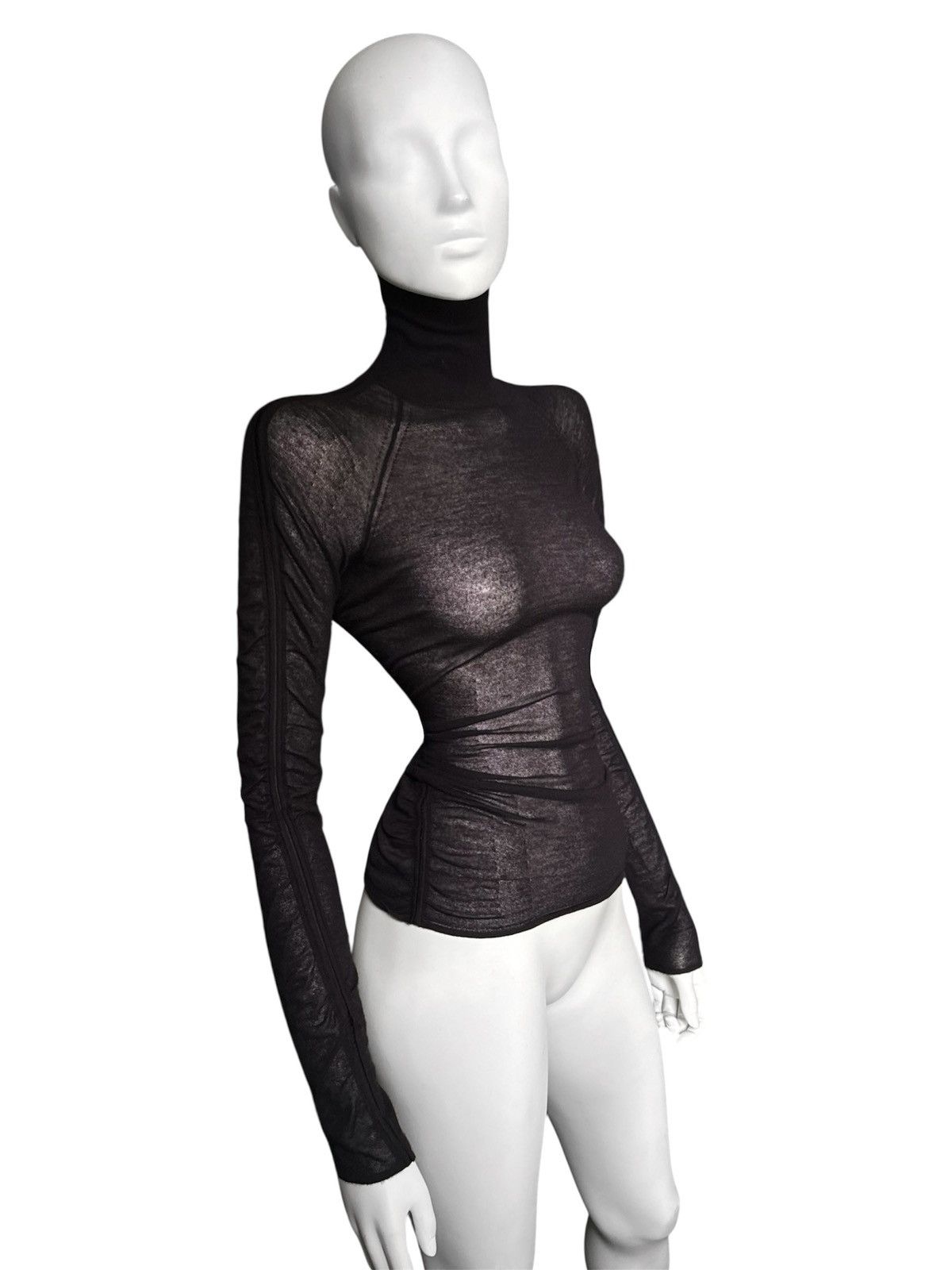 Gucci Runway Gucci by Tom Ford Draped Sheer Cashmere Silk Blouse Size M / US 6-8 / IT 42-44 - 3 Thumbnail