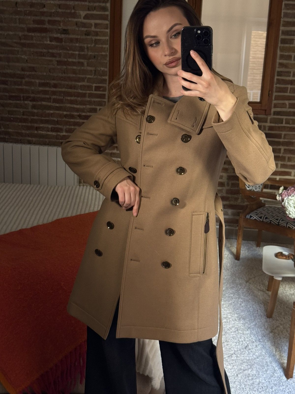 Burberry Burberry Wool Cashmere Belted Coat Beige Size S / US 4 / IT 40 - 4 Thumbnail