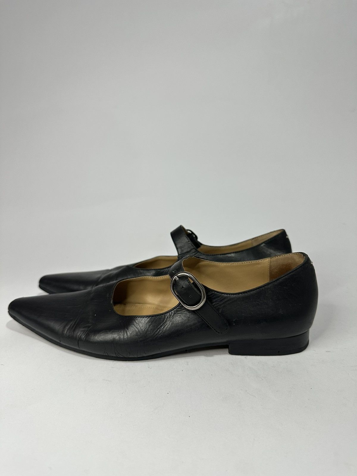 Maison Margiela Maison Margiela Black Hyperion Pointed Toe Leather Loafers. Size US 6 / IT 36 - 2 Thumbnail