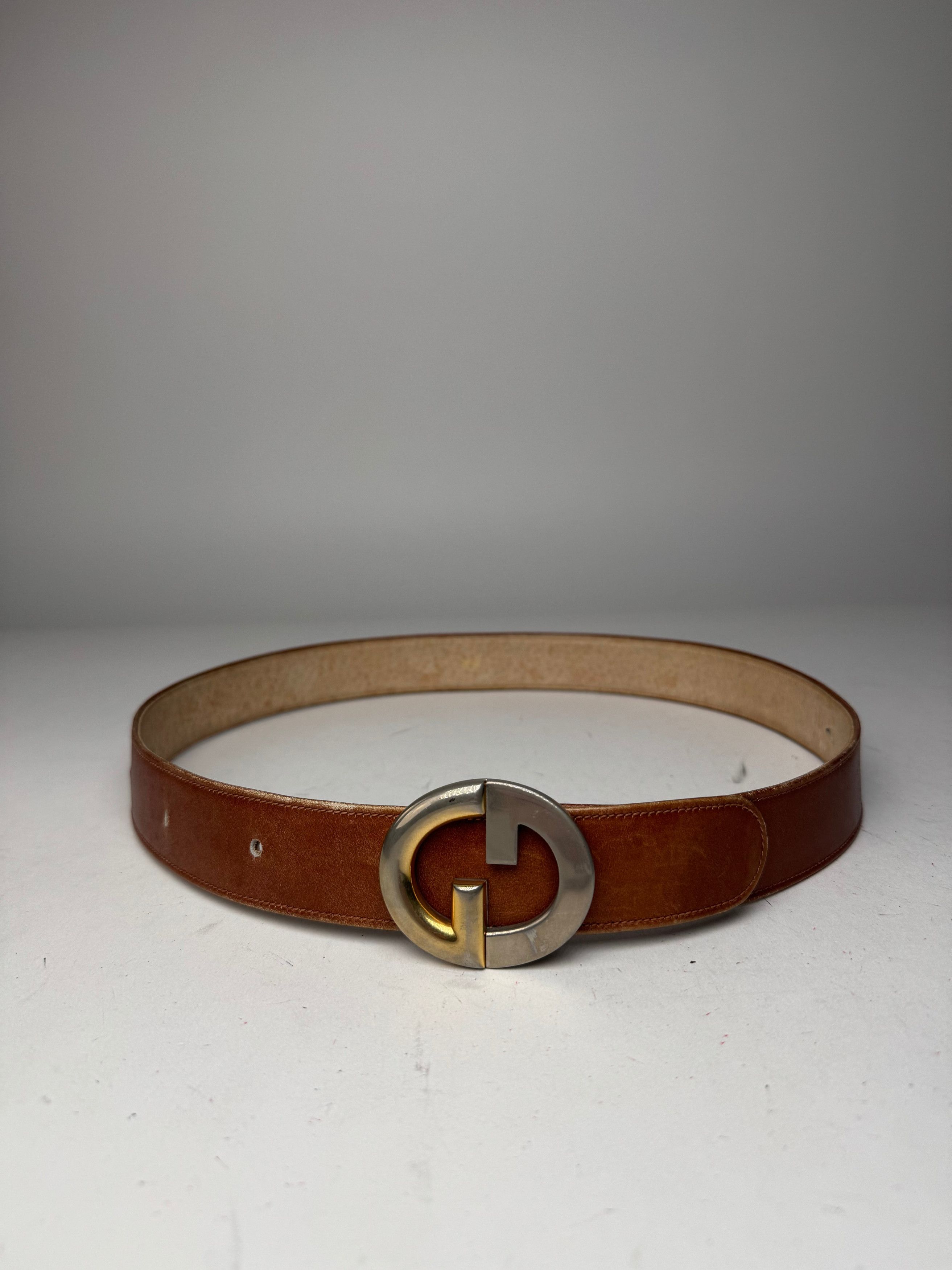 Gucci Vintage Leather Belt Brown Size ONE SIZE - 1 Thumbnail