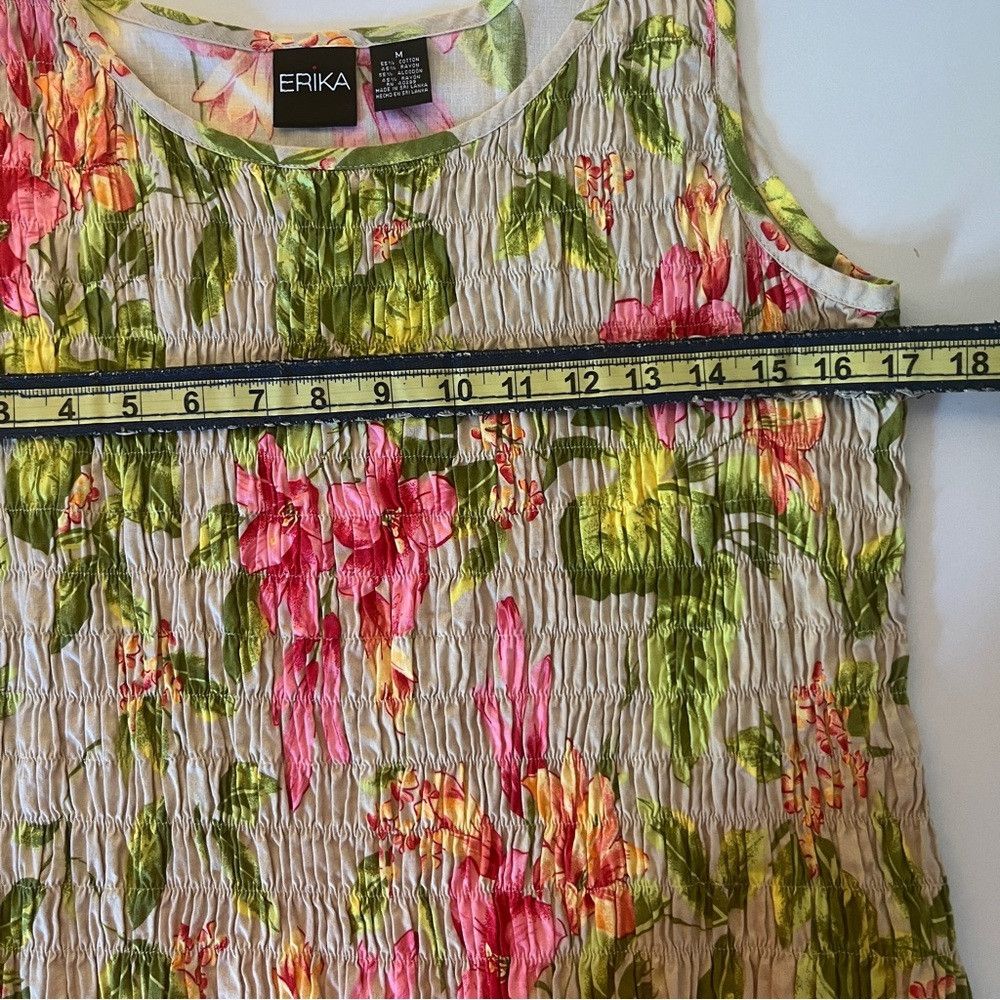 Designer Erika Women’s Vintage Floral Sleeveless Tank Top Medium Size M / US 6-8 / IT 42-44 - 6 Thumbnail