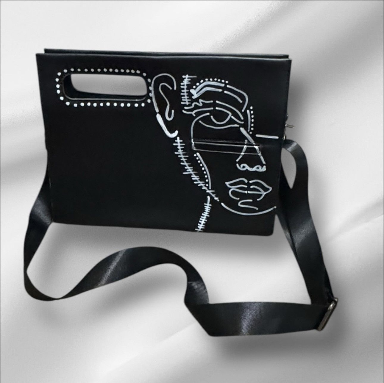 Other Up cycled unisex black handbag clutch cross body Size ONE SIZE - 1 Thumbnail