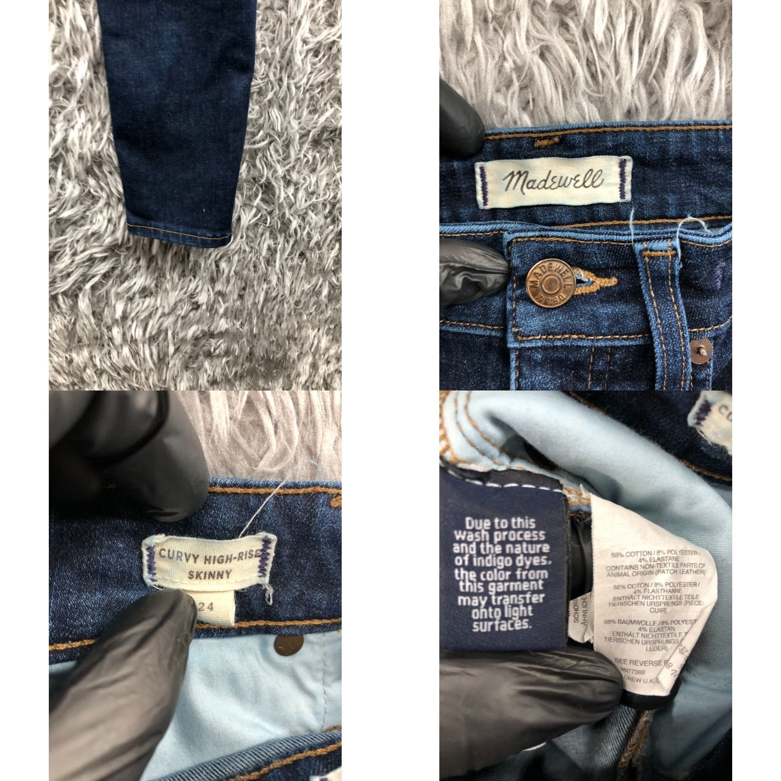 Madewell Madewell Jeans Womens Dark Wash Blue High Rise Skinny 24 Regular Blue Denim 5-Pocket Brand Madewell Size 42" / US 20 - 8 Thumbnail