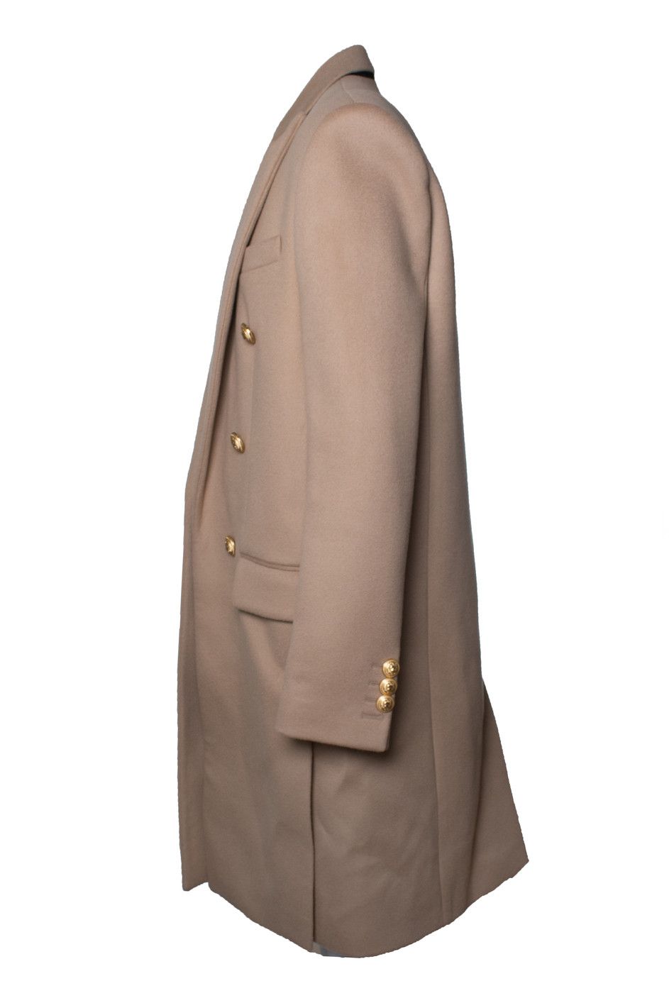 Balmain Balmain, beige wool overcoat with gold buttons Size US XL / EU 56 / 4 - 4 Thumbnail
