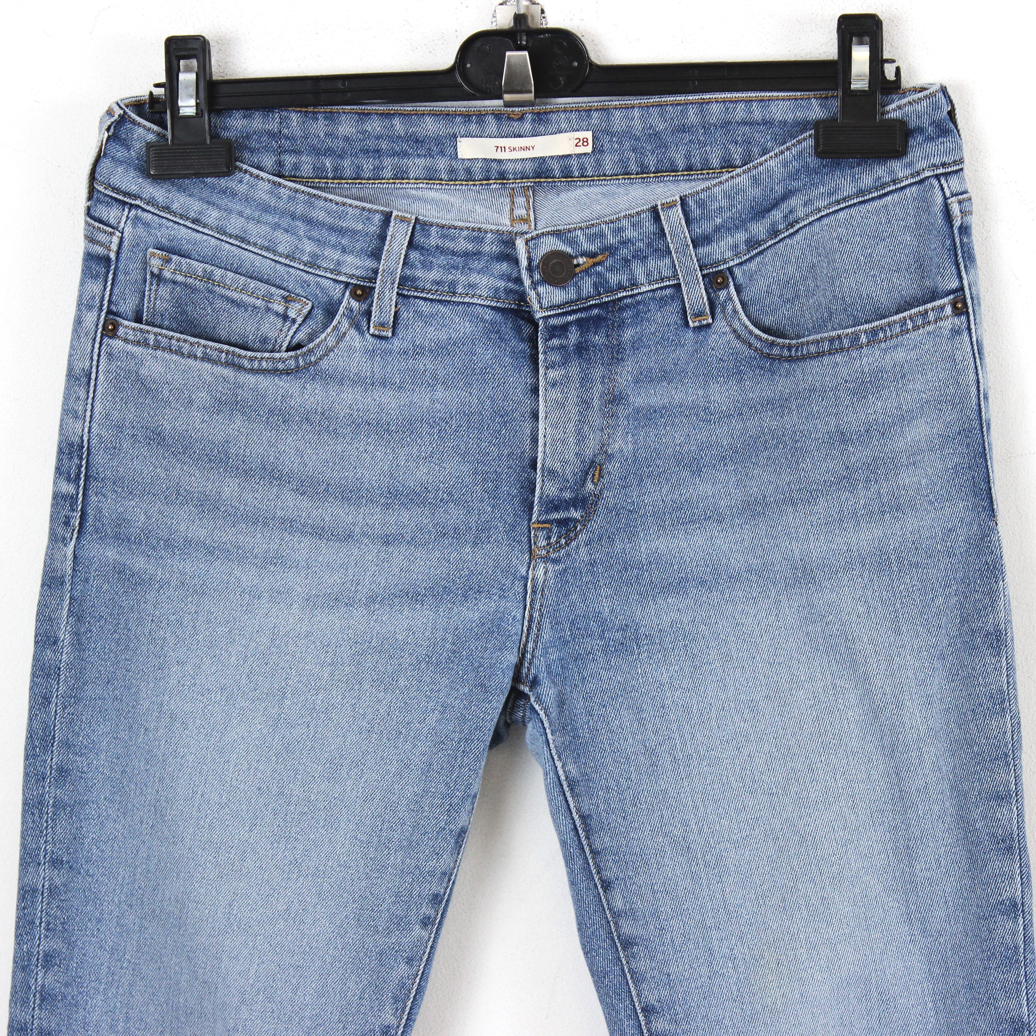Levi's 711 Skinny W28 Cropped Denim Jeans Slim Fit Trousers Pants Size 28" / US 6 / IT 42 - 3 Thumbnail