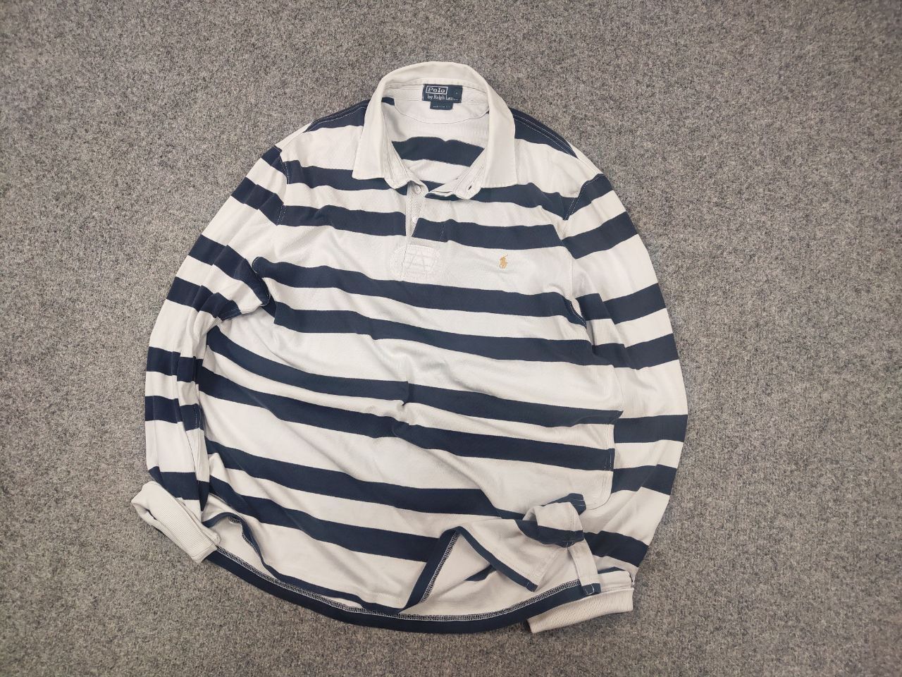 Polo Ralph Lauren Vintage 90's Polo Ralph Lauren Striped Rugby Long sleeve Size US XL / EU 56 / 4 - 4 Thumbnail