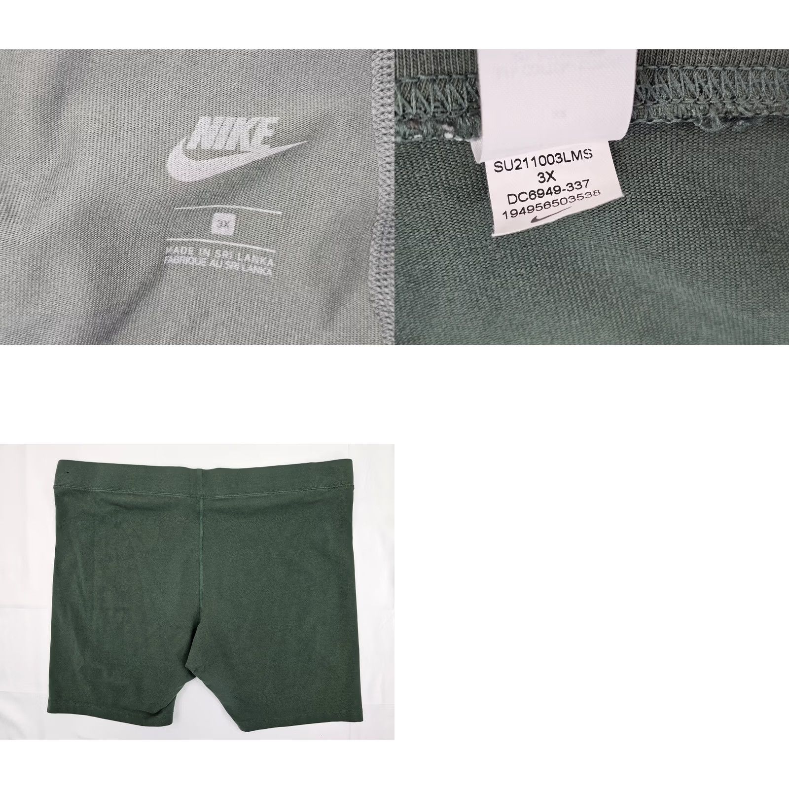 Nike VINTAGE Nike Essentials Sportswear Mid Rise Bike Shorts Women 3X Olive Green Size 40" / US 18 - 8 Thumbnail