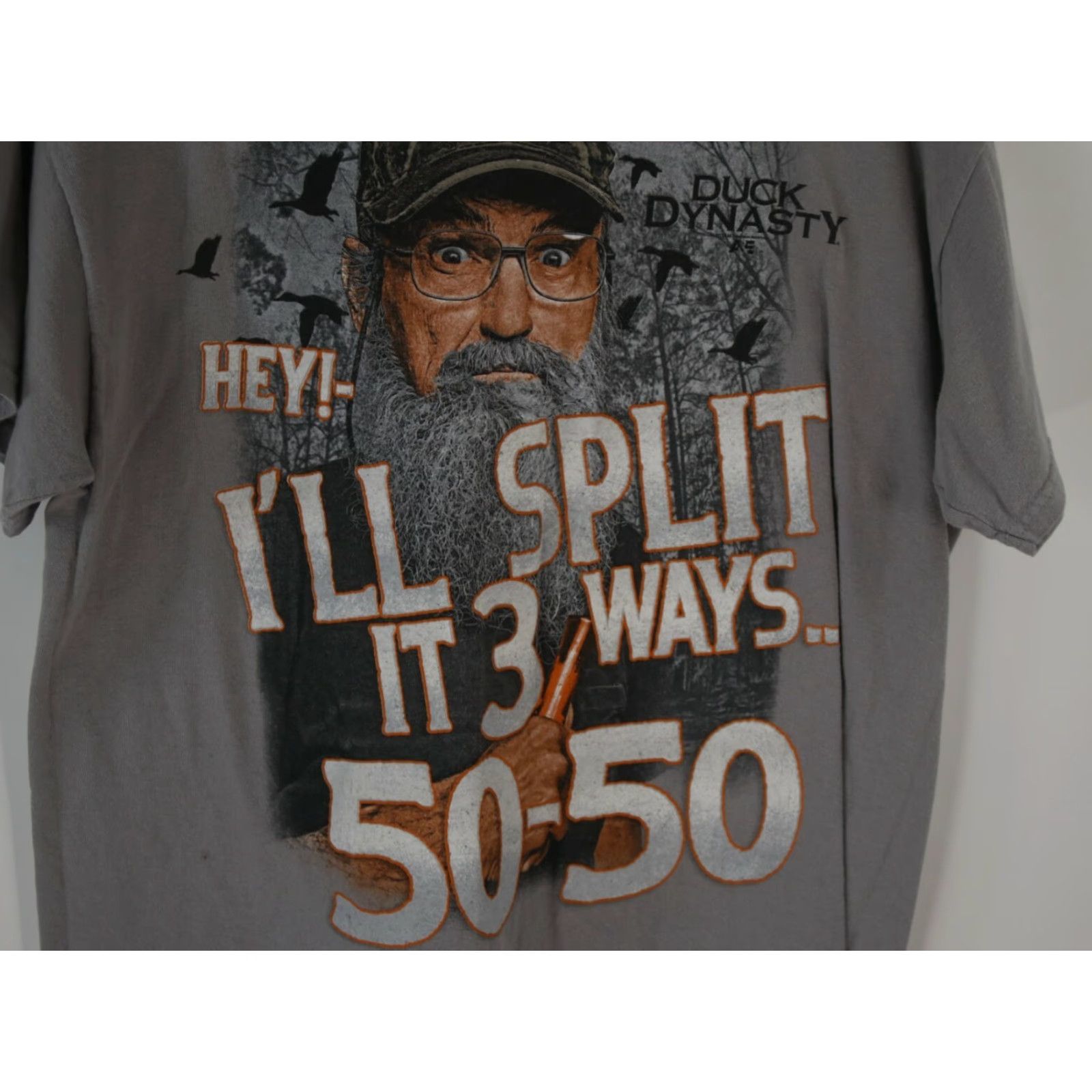 Vintage Duck Dynasty Shirt L Gray Graphic Print Hey I'll Split It 50-50 Casual Size US L / EU 52-54 / 3 - 4 Thumbnail