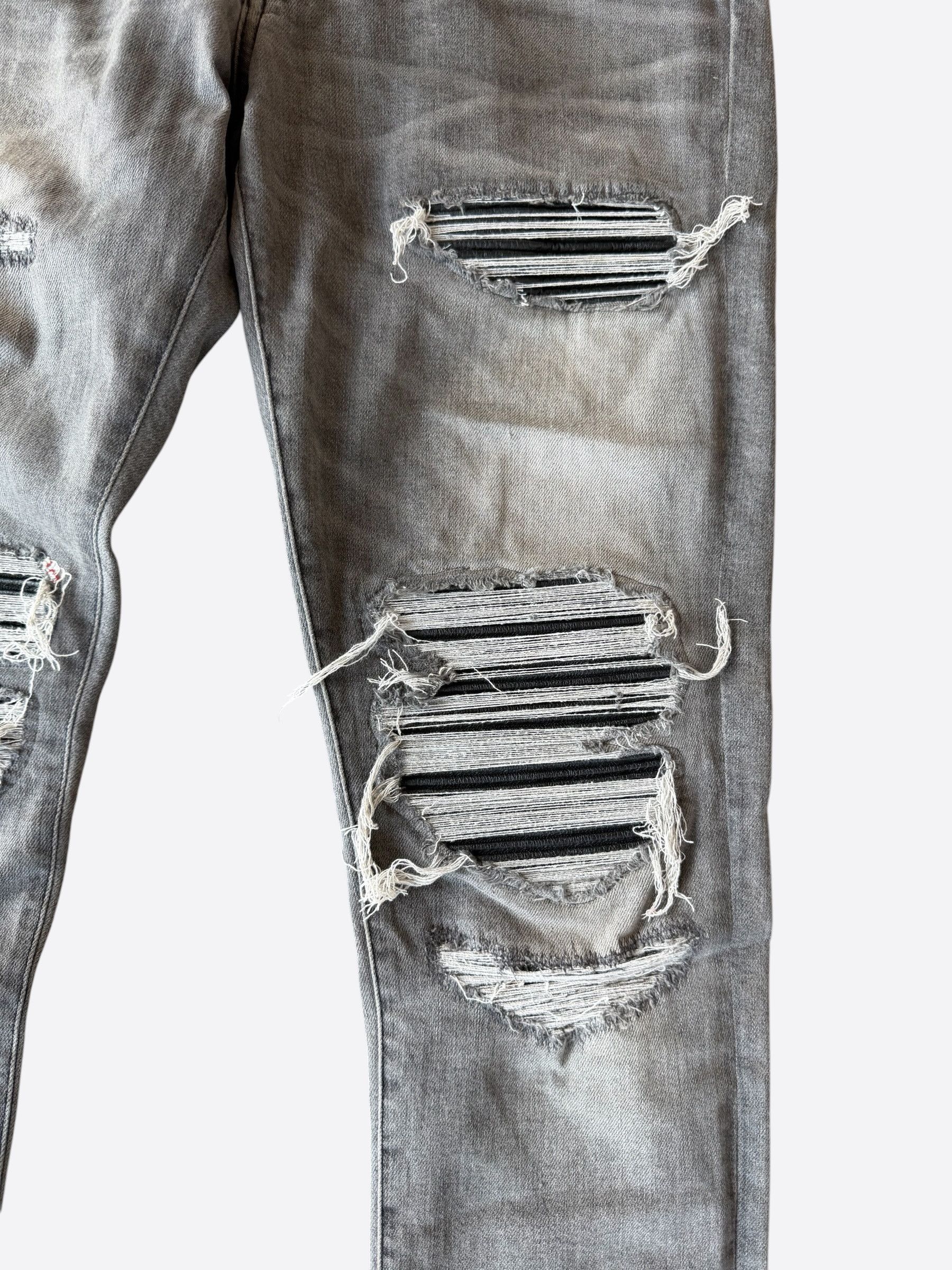 Amiri Amiri Storm Grey & Black Patch MX1 Jeans Size US 32 / EU 48 - 3 Thumbnail