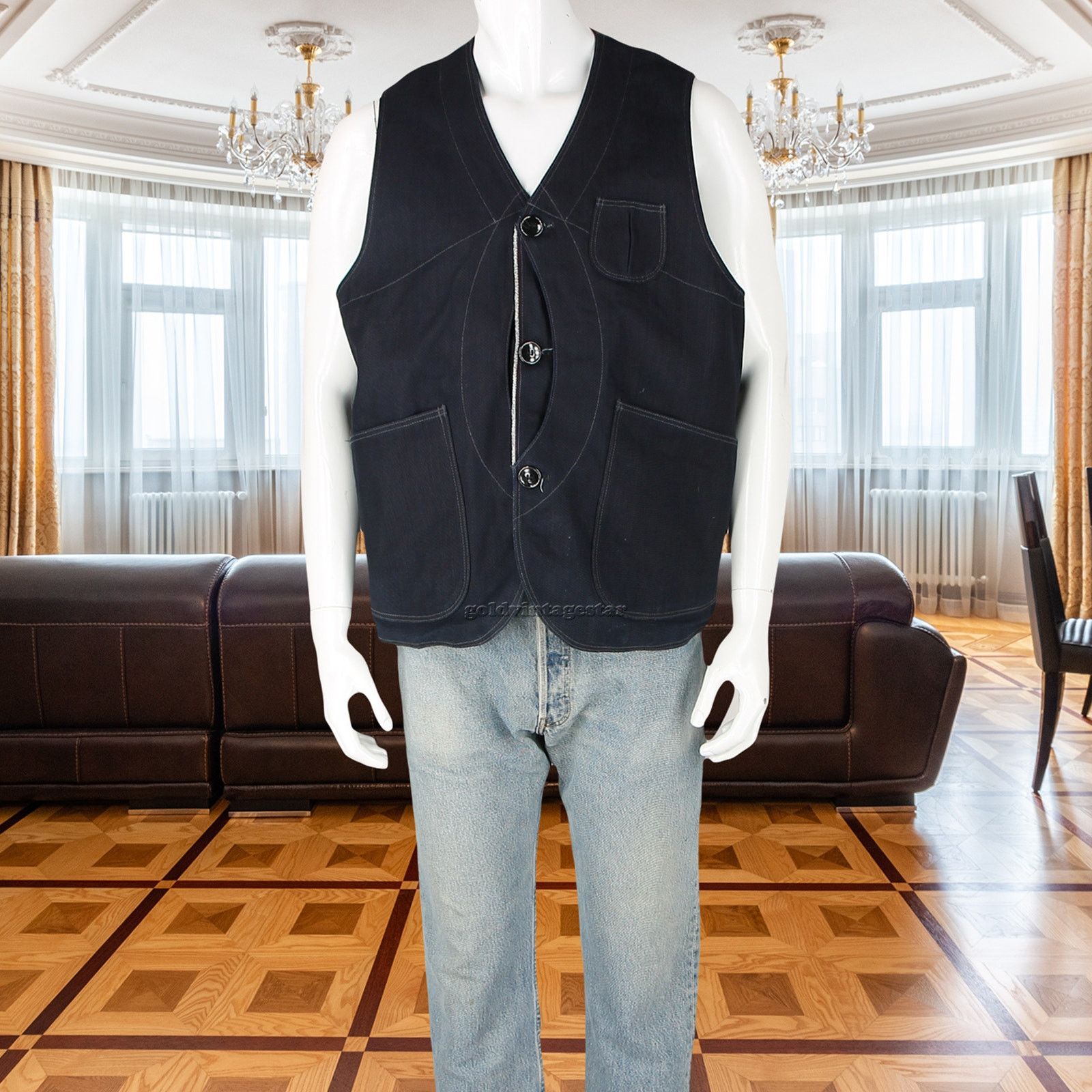 Other Rising Sun & Co Selvedge Duck Canvas Denim Workwear Vest XL Size US XL / EU 56 / 4 - 1 Thumbnail