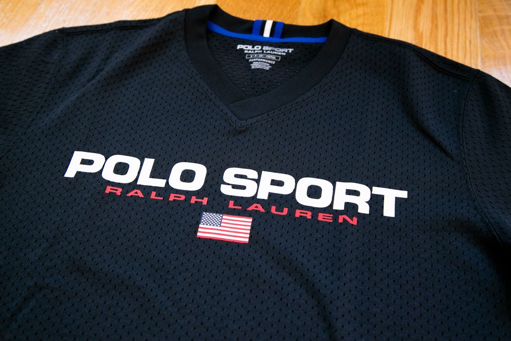 Polo Ralph Lauren Polo Sport Mesh Jersey (Small) - Black | Grailed