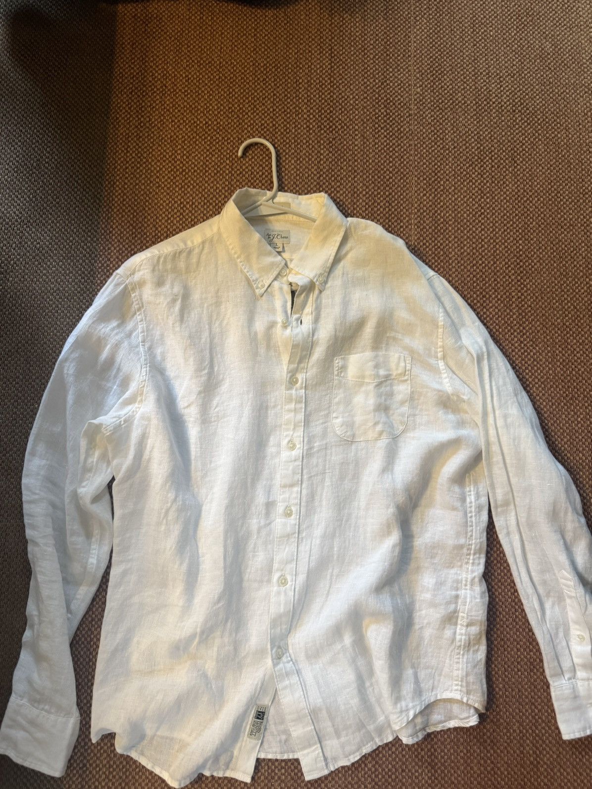 J.Crew J Crew White Linen Shirt Size US L / EU 52-54 / 3 - 1 Thumbnail
