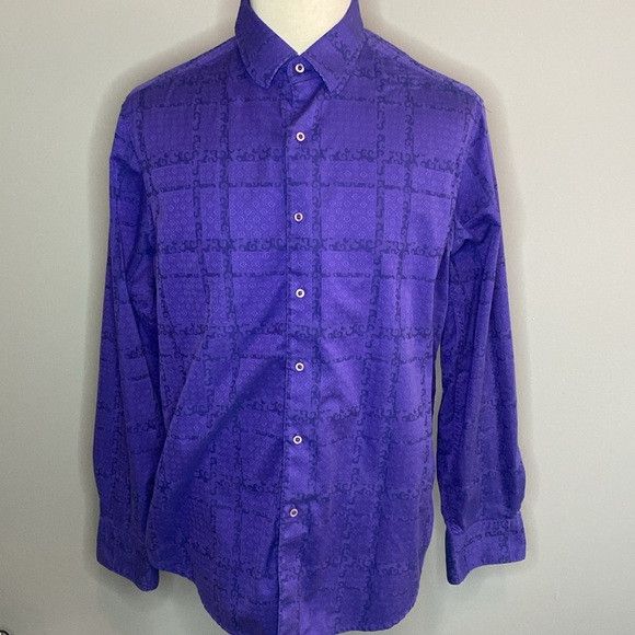 Robert Graham Robert Graham Patterned Purple Button Down Shirt XL Size US XL / EU 56 / 4 - 2 Thumbnail