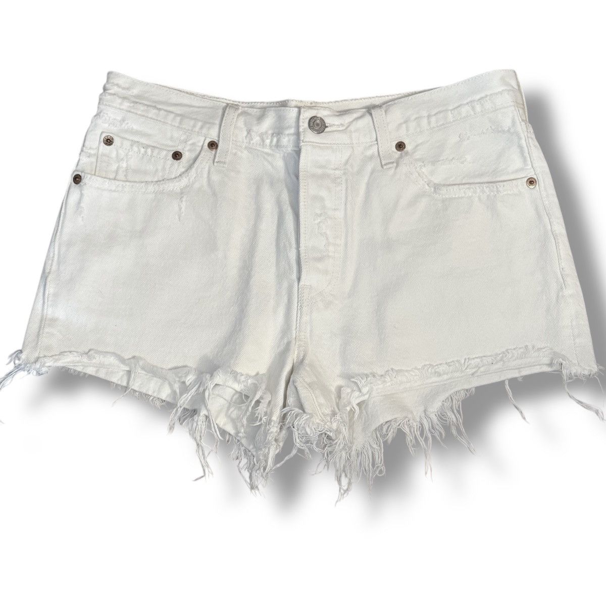 Levi's Levi’s 501 distressed buttonfly cut off denim shorts Size 29" - 6 Thumbnail