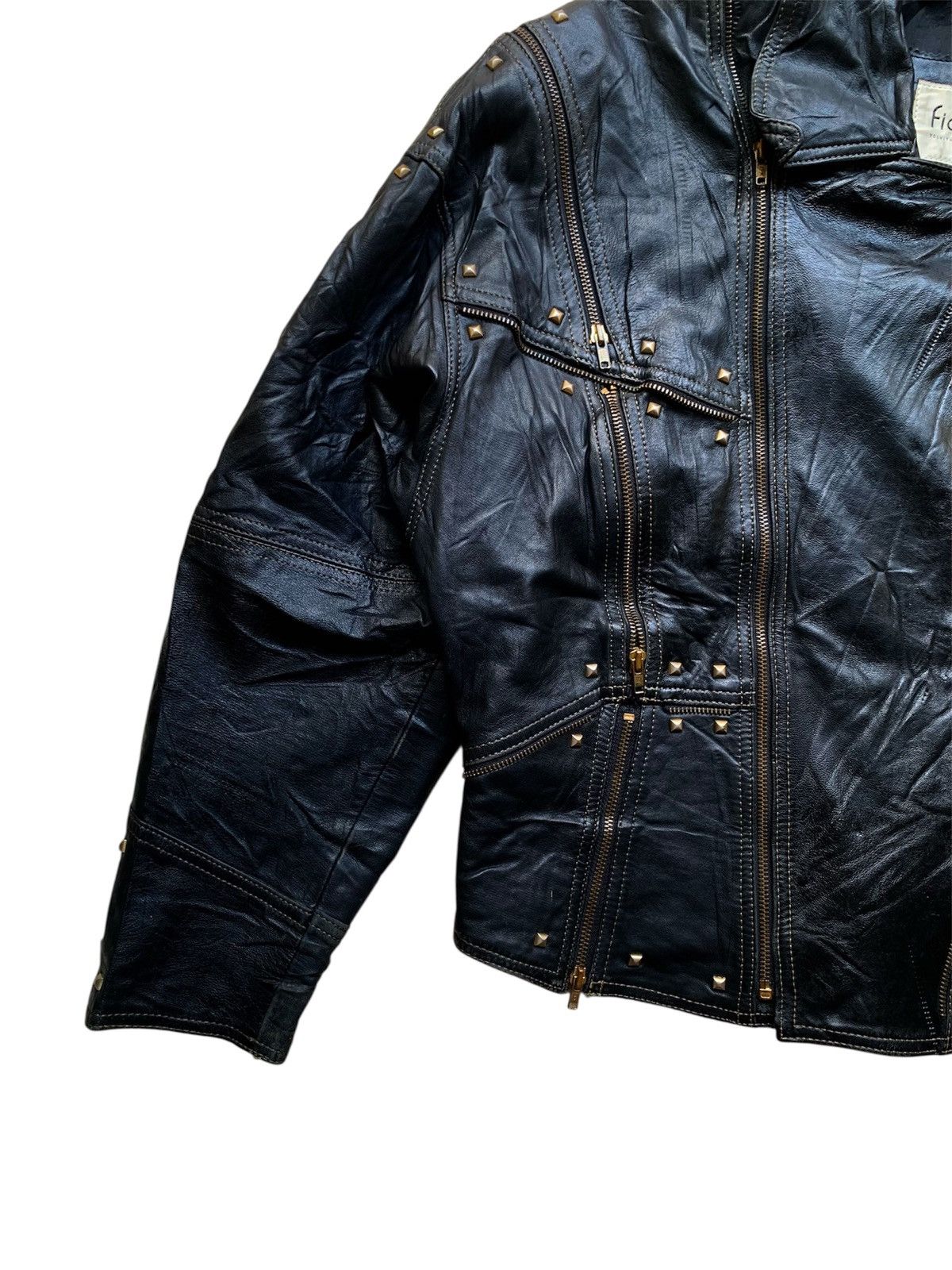 Yoshiyuki Konishi Vintage ficce multi zipper studded sheepskin leather jacket Size US L / EU 52-54 / 3 - 5 Thumbnail