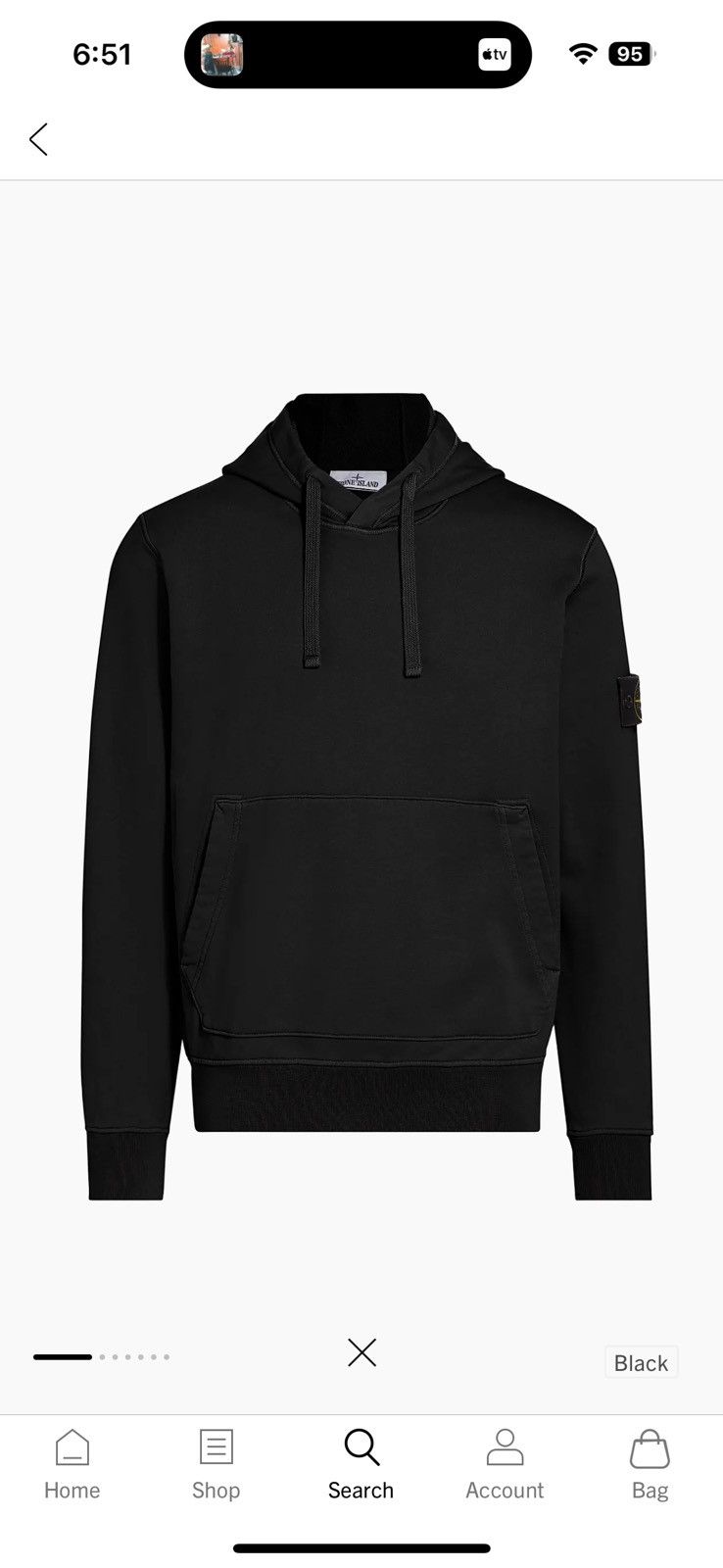 Stone Island Core Fleece Hoodie Sweatshirt (Black)