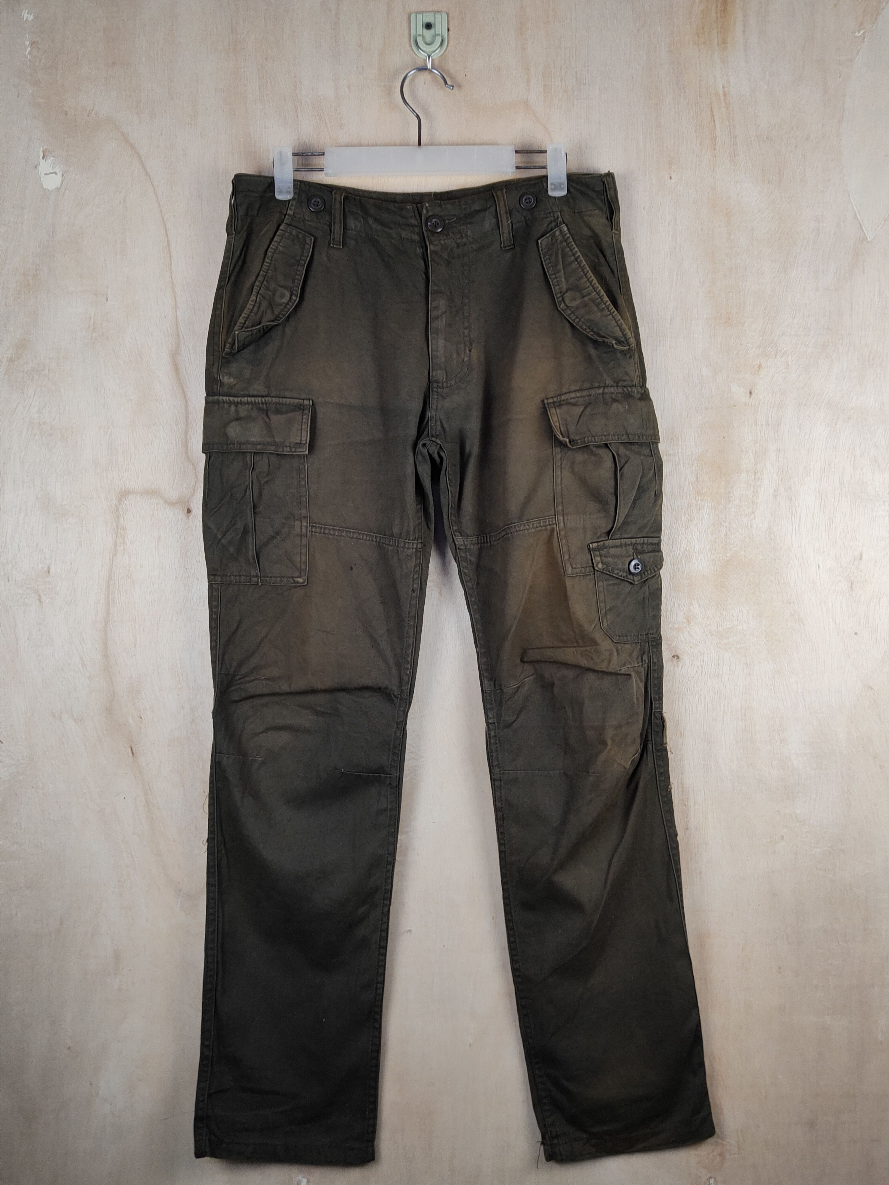 image of Vintage Brown Multipocket Tactical Cargo Pants S2423 in Dark Brown, Men's (Size 31)