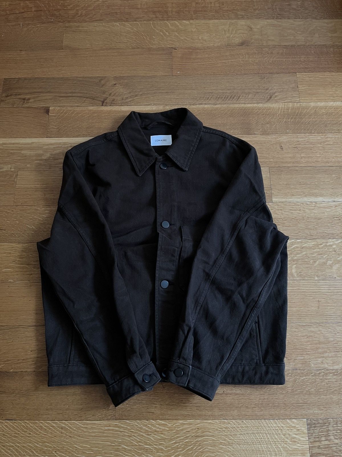 Espresso Brown Trucker Jacket in Twill Cotton