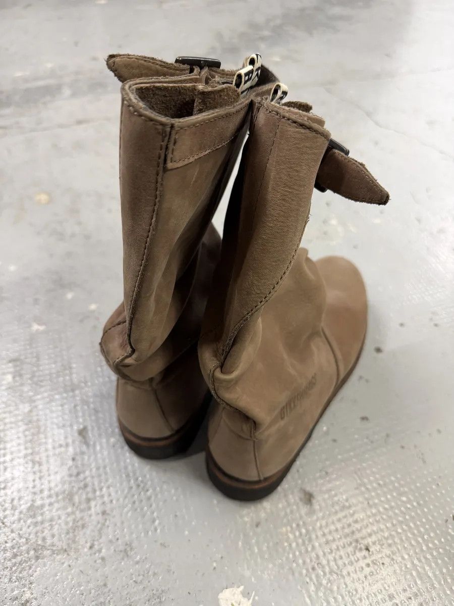 Dirk Bikkembergs 2000s Bikkembergs Beige Brown Eroded Leather Ankle Boots Size US 8 / EU 41 - 6 Thumbnail