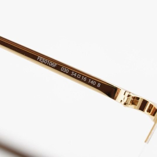 Fendi Fendi FE50106F 030 Eyeglasses Gold 54mm Square Frame Size ONE SIZE - 8 Thumbnail