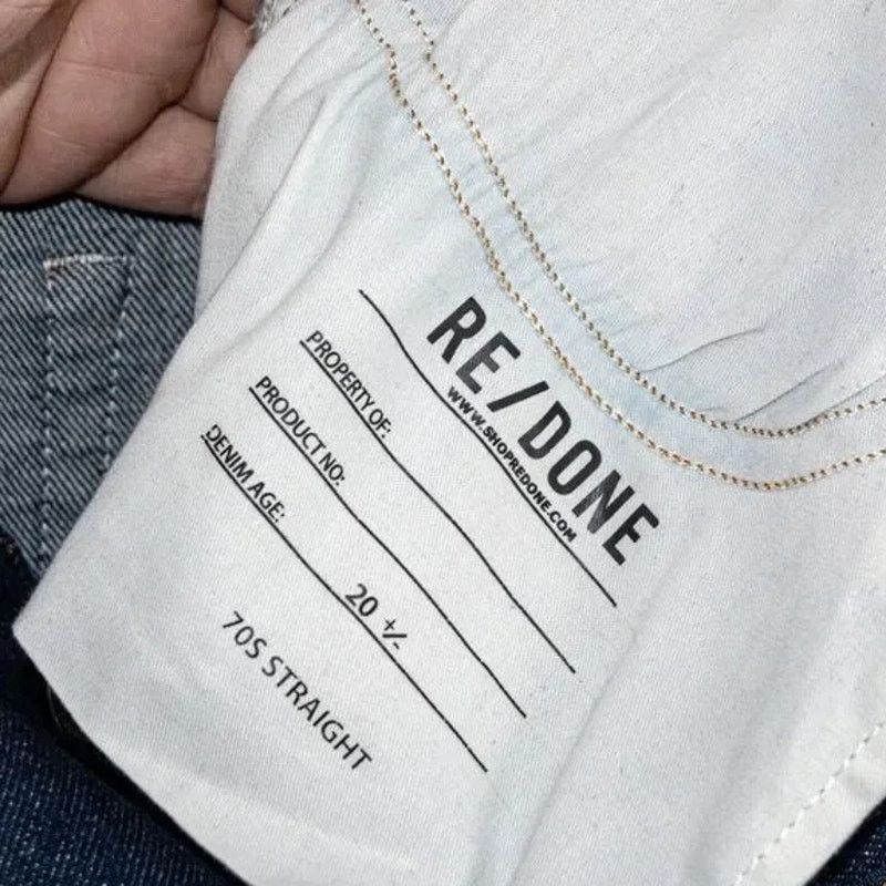 RE/DONE RE/DONE 70s Straight Denim Jeans Regid Blue size 27 Size 27" / US 4 / IT 40 - 7 Thumbnail