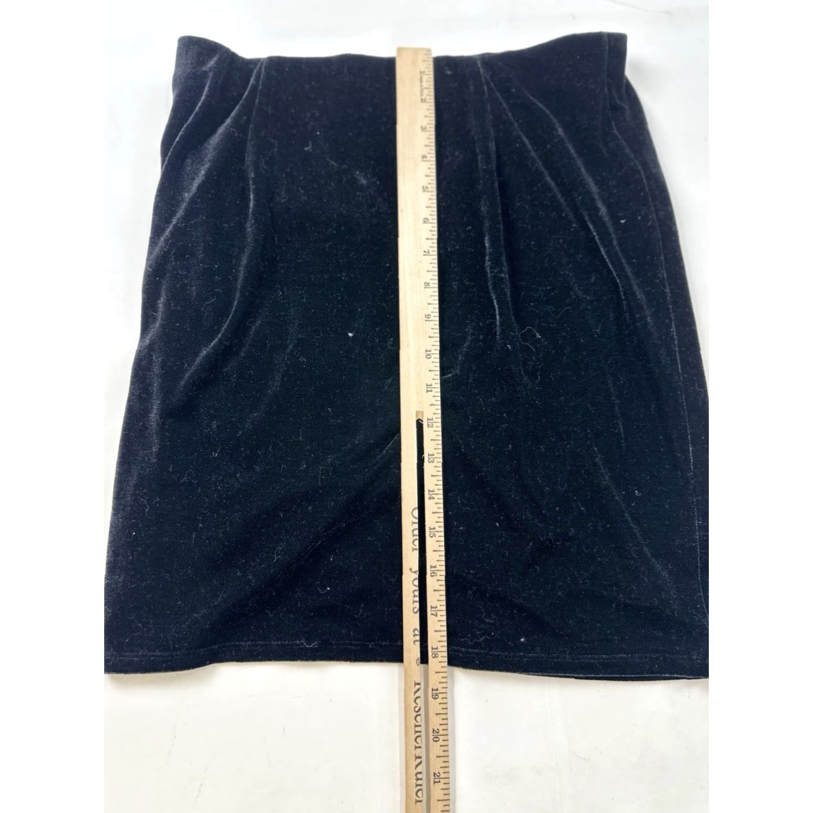 Vintage Elodie Skirt Women L Black Velvet Mini Slit Stretch All Seasons - Womens, Skirt, Velvet, Mini, Black, Elodie, L Size 36" / US 14 / IT 50 - 5 Thumbnail