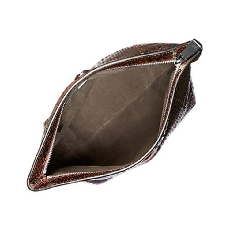 Michael Kors Michael Kors Collection Python-Embossed Leather Clutch Size ONE SIZE - 2 Thumbnail