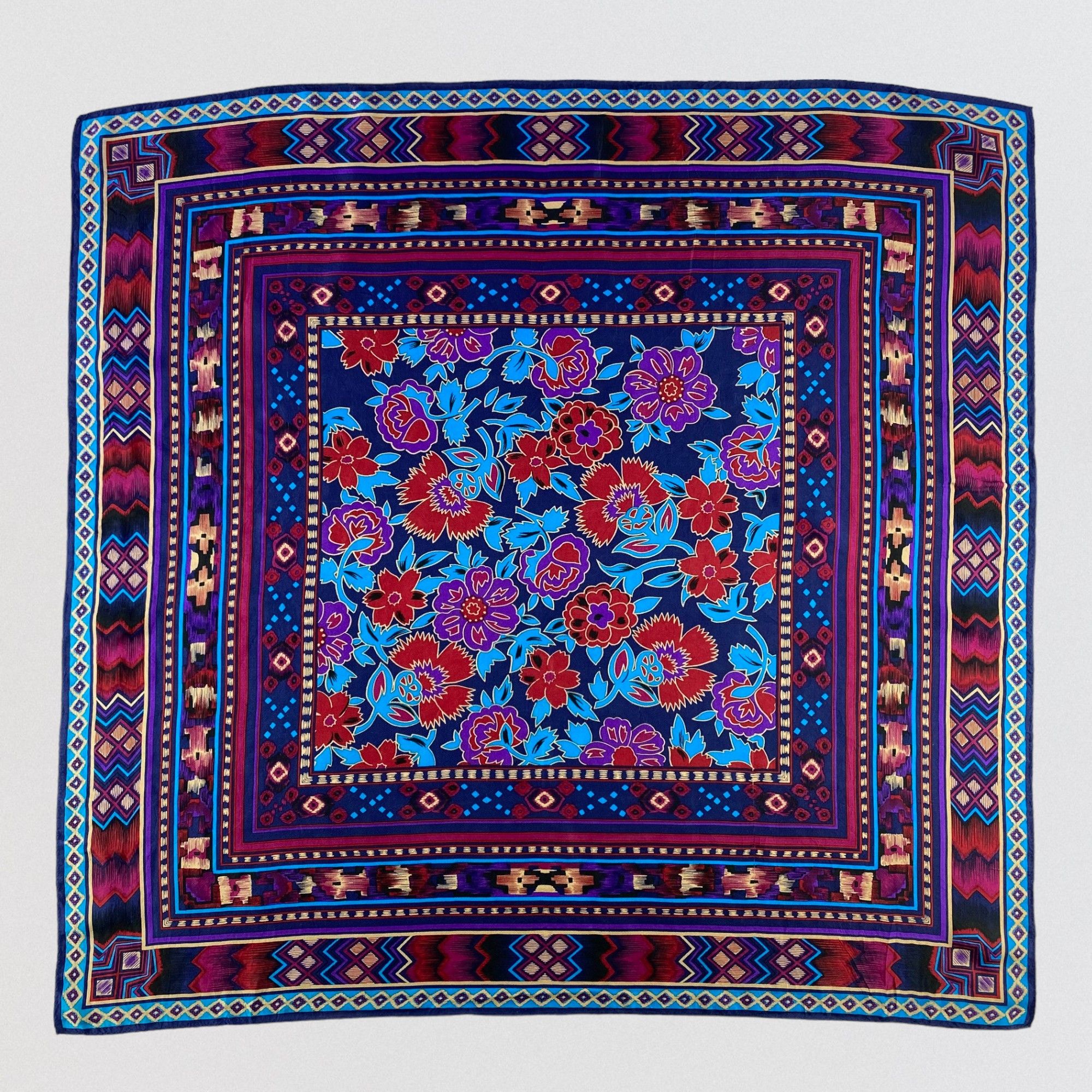 Japanese Brand × Vintage Vintage Japanese Brand Flora Silk Scarf SS049 Size ONE SIZE - 1 Thumbnail