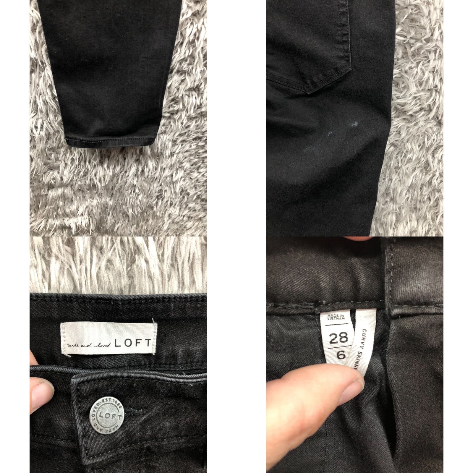 Loft LOFT Jeans Skinny Dark Wash Black Denim Size 6 Womens Mid Rise 28in Inseam 5-Pocket Belt Loops Size 28" / US 6 / IT 42 - 8 Thumbnail