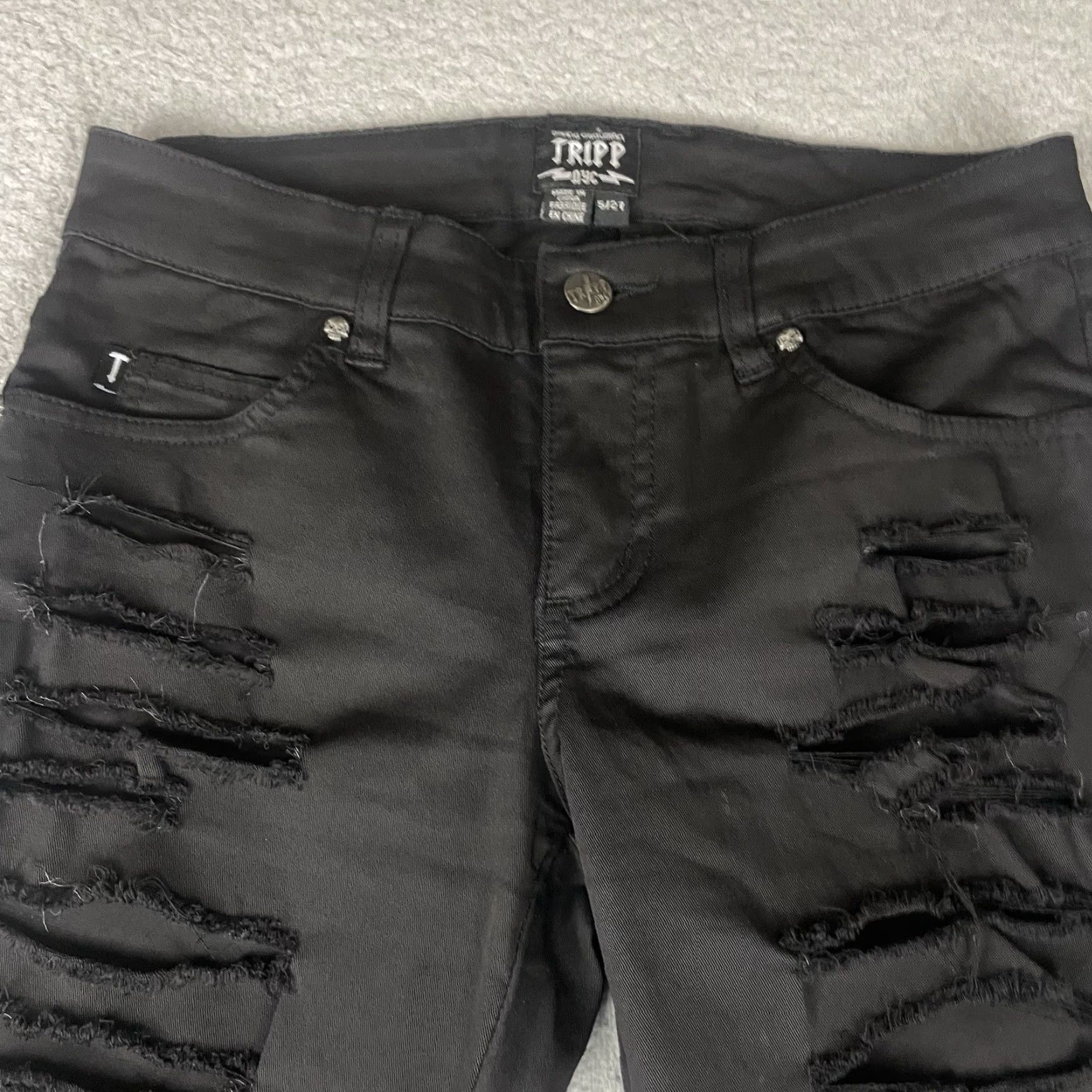 Tripp NYC TRIPP NYC ROCK GOTH PUNK Y2K Gothic Pants Women 5 Black Ankle Jeans Skinny Vintage No Size 27" / US 4 / IT 40 - 2 Thumbnail