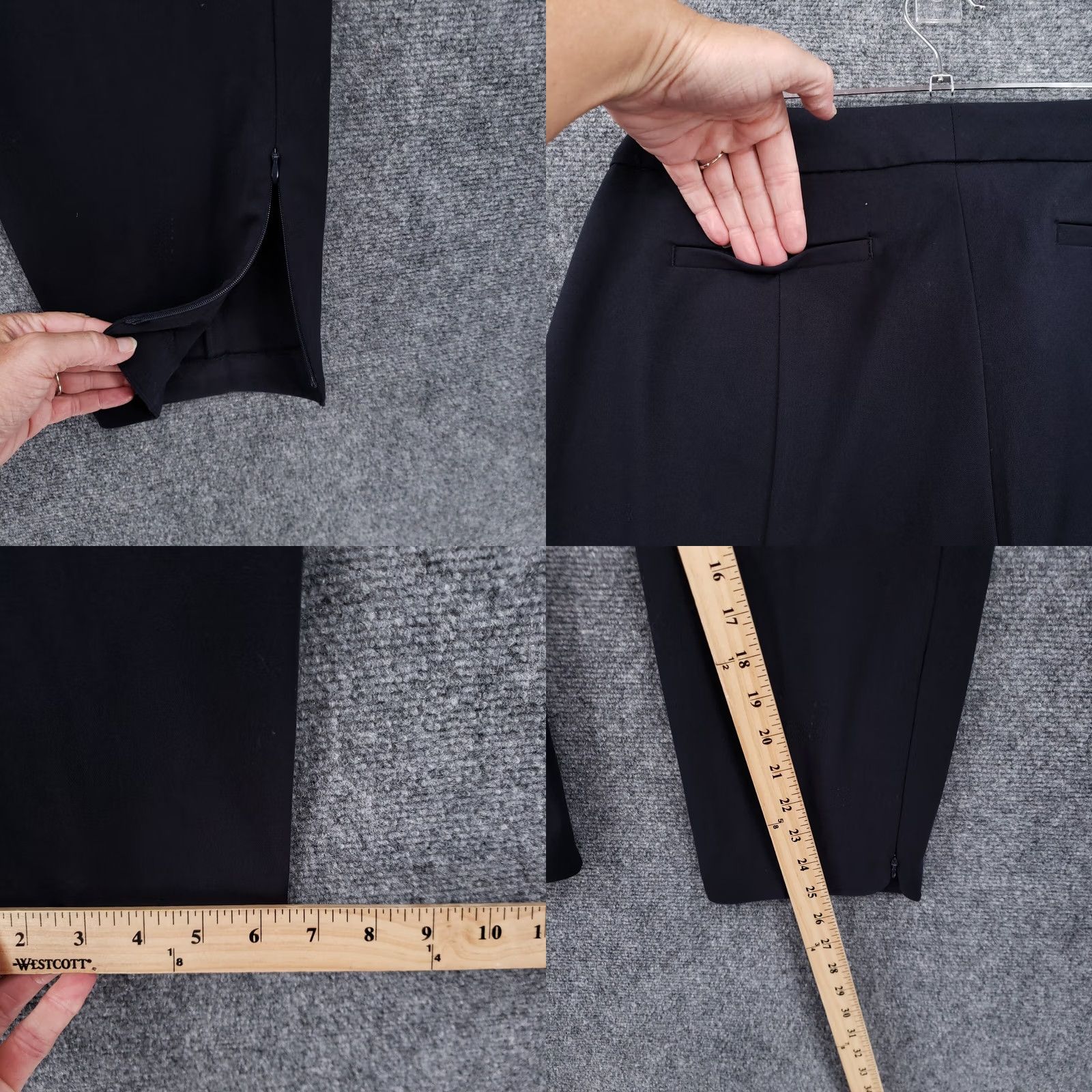Vintage ecru Pants Womens 14 Blue Stills Cropped High Rise Slim Straight Ankle Zip Flat Size 36" / US 14 / IT 50 - 8 Thumbnail