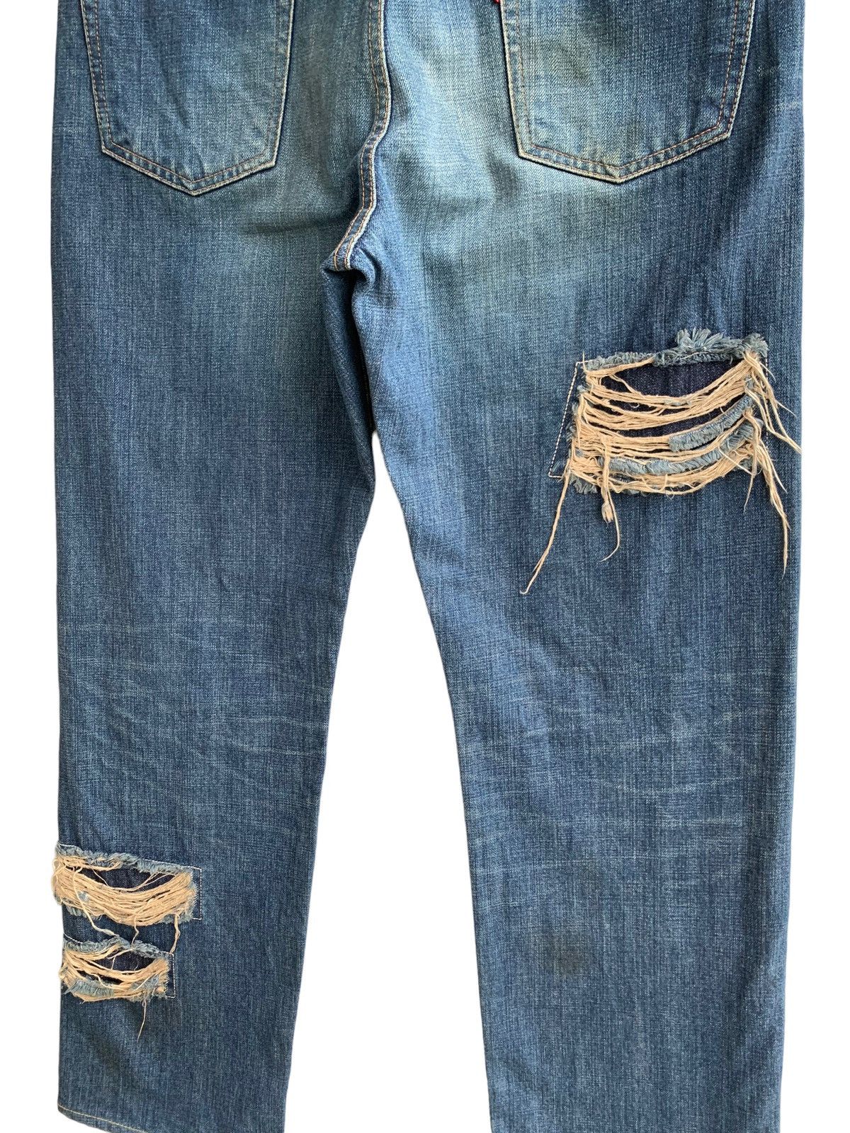 FOB Factory Vintage FOB Factory Torn Patch Jeans Distressed Size US 33 - 3 Thumbnail