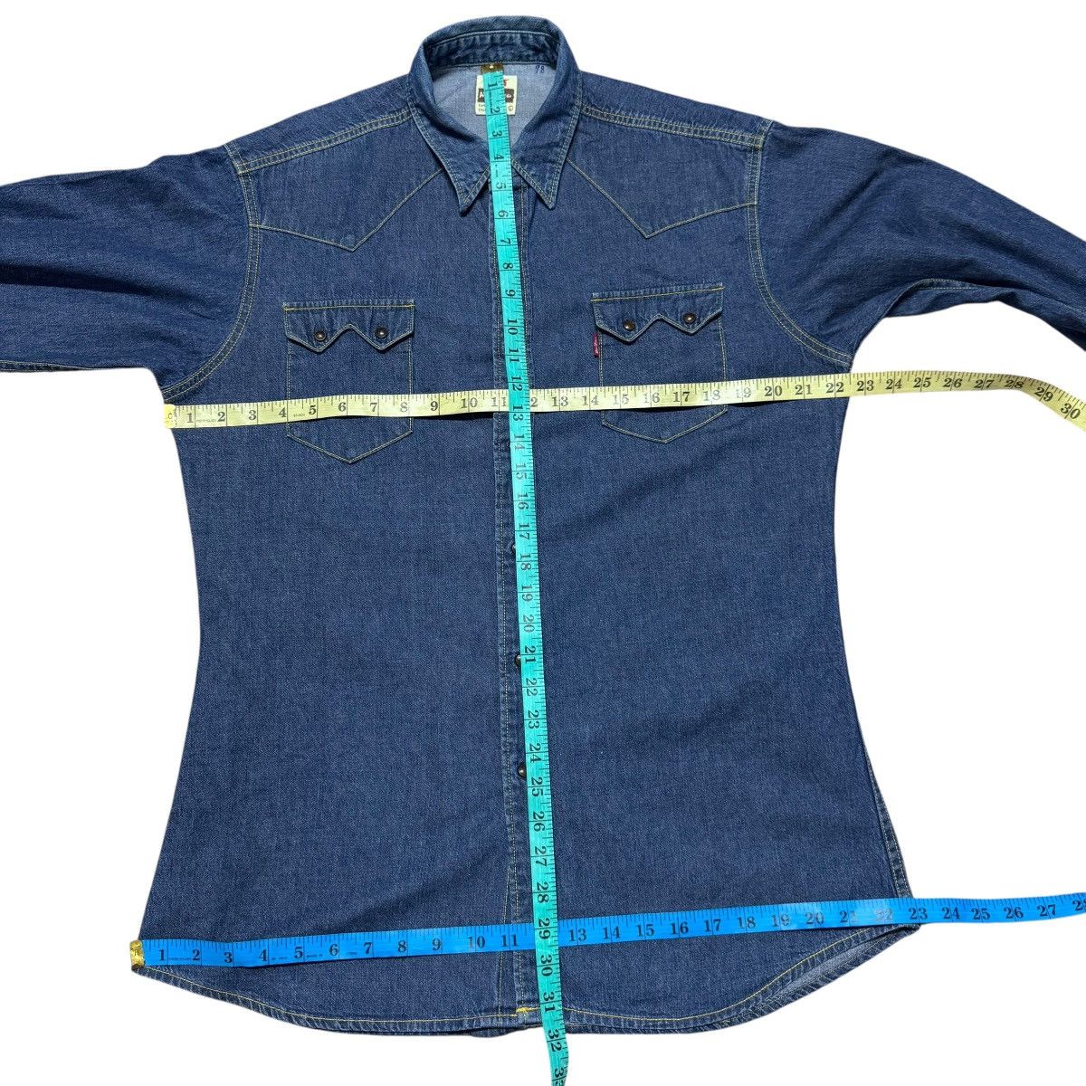 Levi's Vintage 90s Levis Big E Western Denim Shirt Selvedge Size US L / EU 52-54 / 3 - 12 Thumbnail