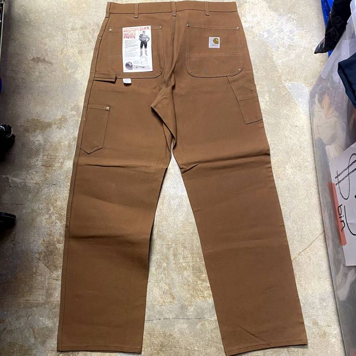 80s Carhartt Double Knee Work Pants / Vintage Cotton Canvas High