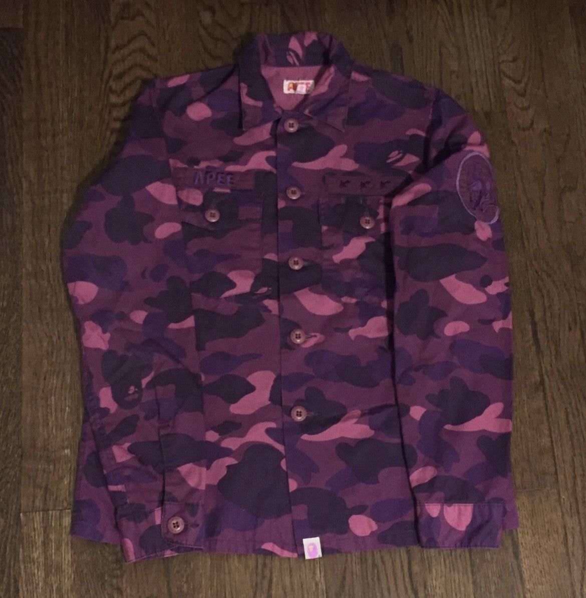 Bape Bape purple camo long sleeve button up shirt Size S / US 4 / IT 40 - 1 Thumbnail
