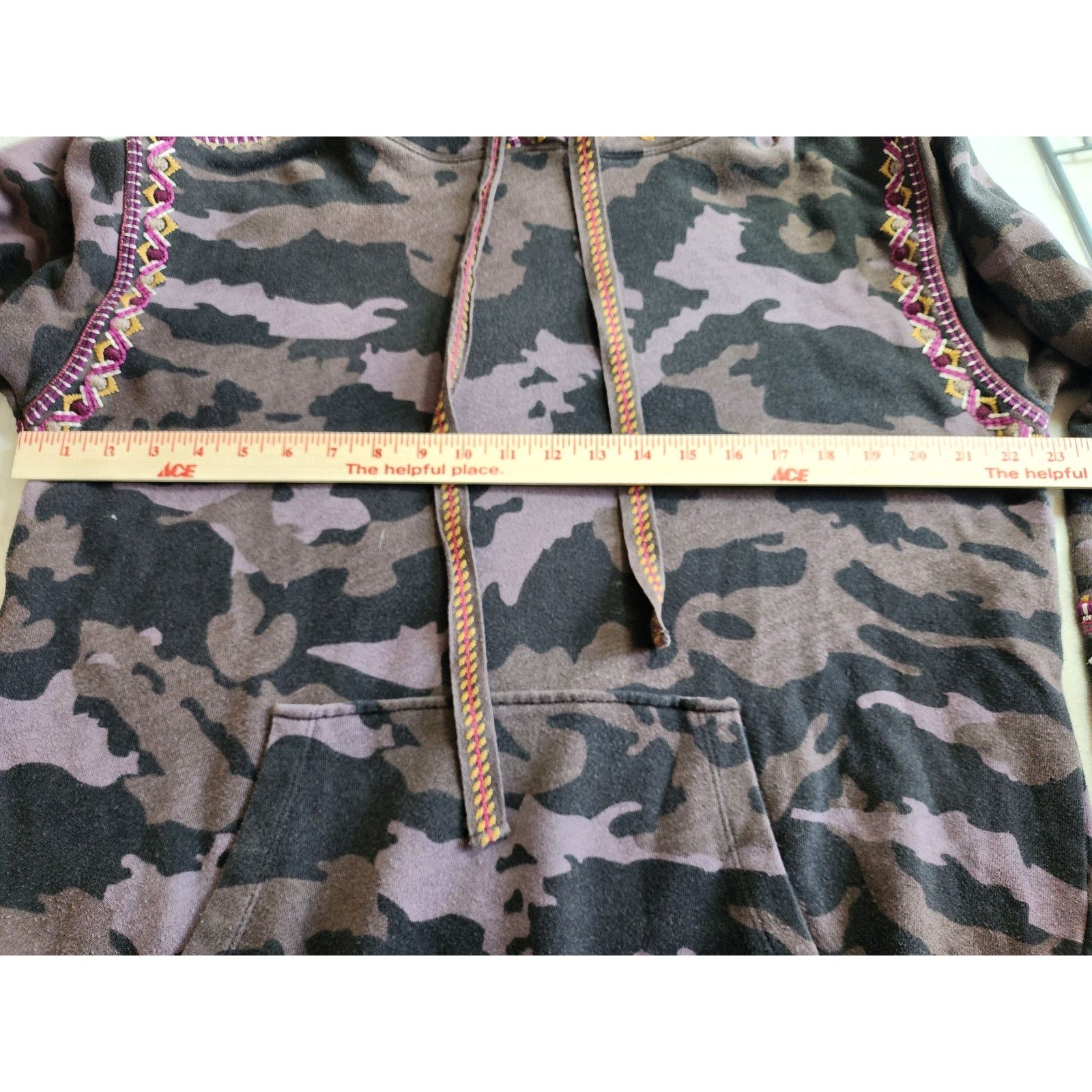 Johnny Was Johnny Was Brown Camo Embroidered Hoodie Small Boho Chic Size S / US 4 / IT 40 - 8 Thumbnail