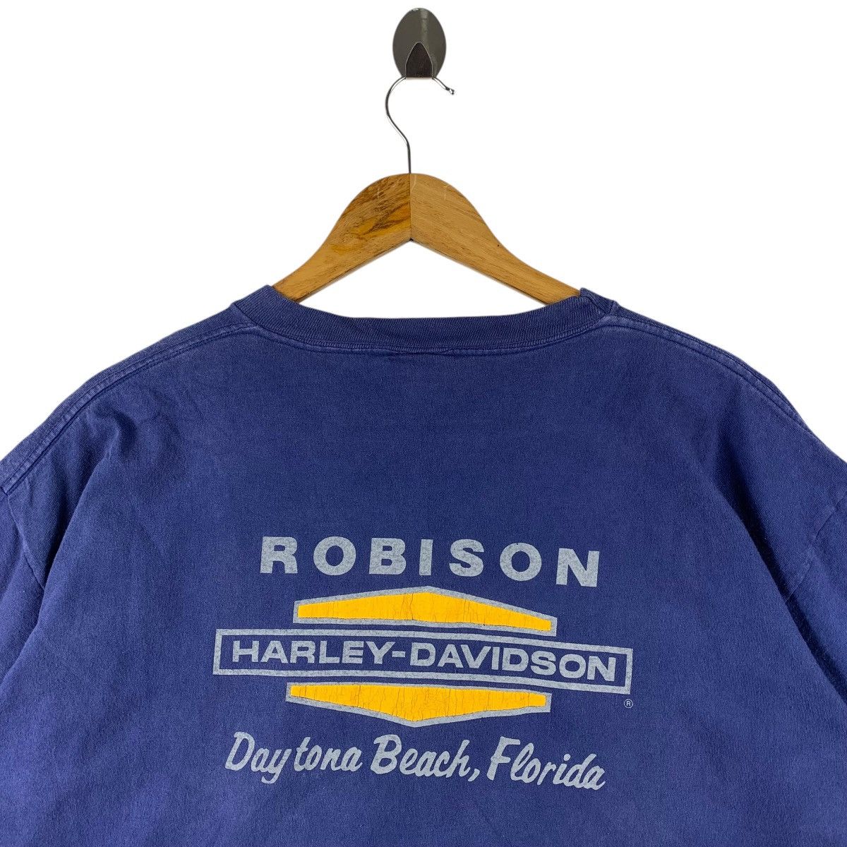 Harley Davidson Vintage 90s HARLEY DAVIDSON big logo back hit spellout tee Size US XL / EU 56 / 4 - 10 Thumbnail