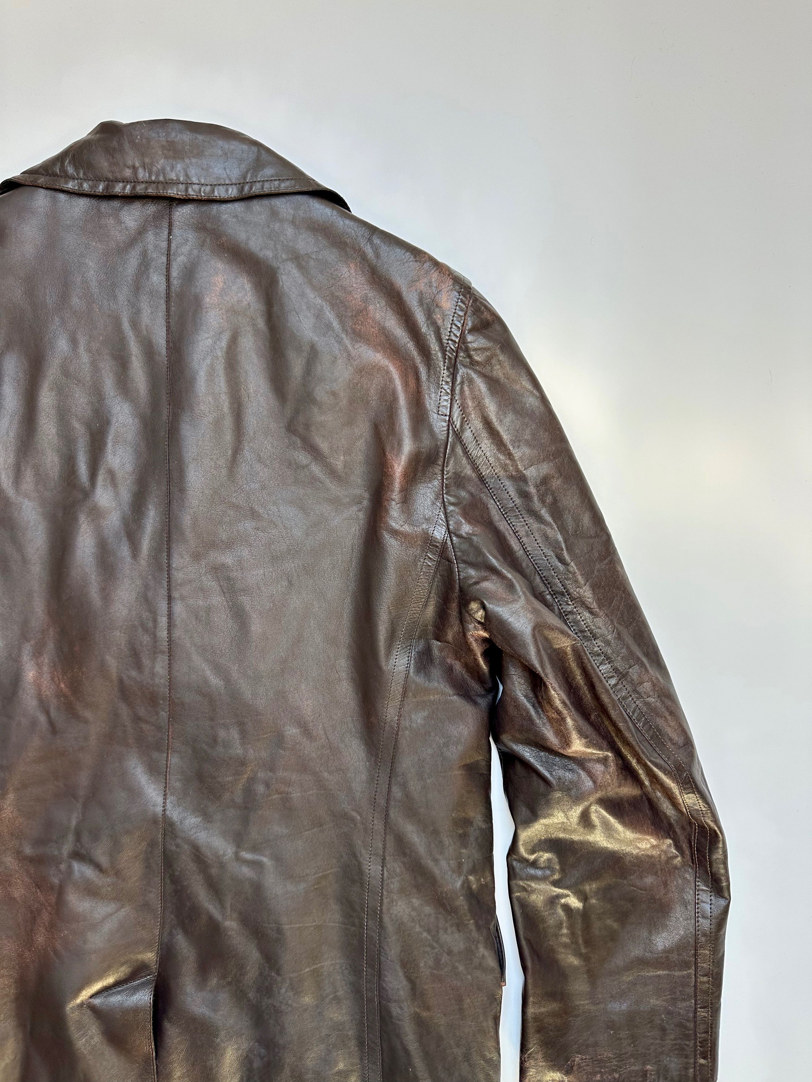 Costume National Costume National Brown Leather Coat jacket avant garde Size US M / EU 48-50 / 2 - 14 Thumbnail