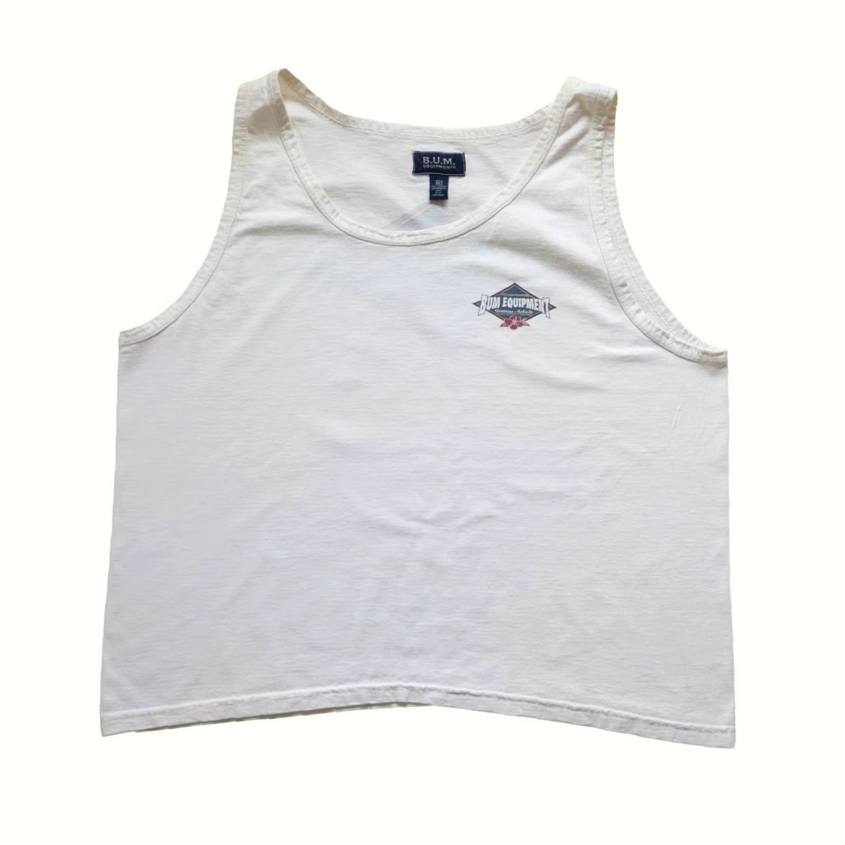Vintage VINTAGE B.U.M. Equipment T-Shirt 90s Surf USA Made Tank Top Graphic Tee White XL Mens 100% Cotton Size US XL / EU 56 / 4 - 3 Thumbnail