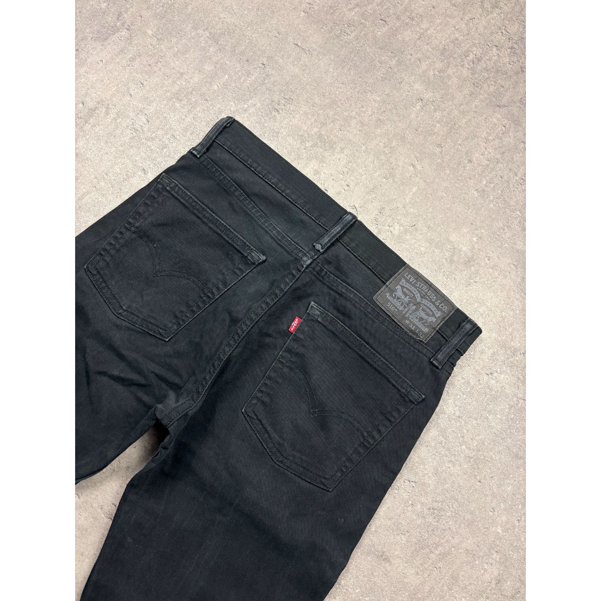 Levi's Levi's 510 Men's Skinny Fit Jeans W31 L32 Black Denim Slim T Size US 31 - 3 Thumbnail