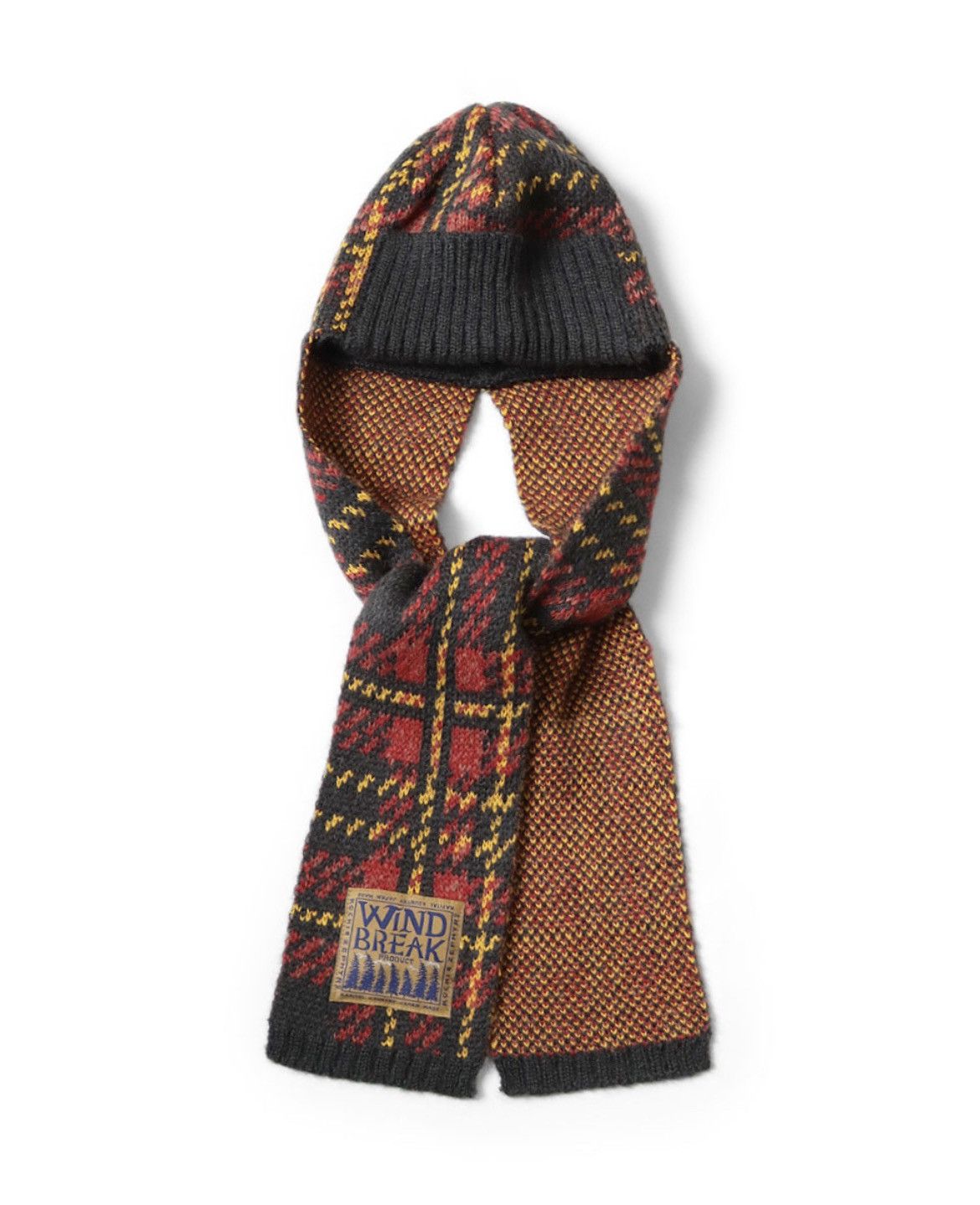 Kapital 5G Wool Tartan Check Gale CAP Muffler Scarf