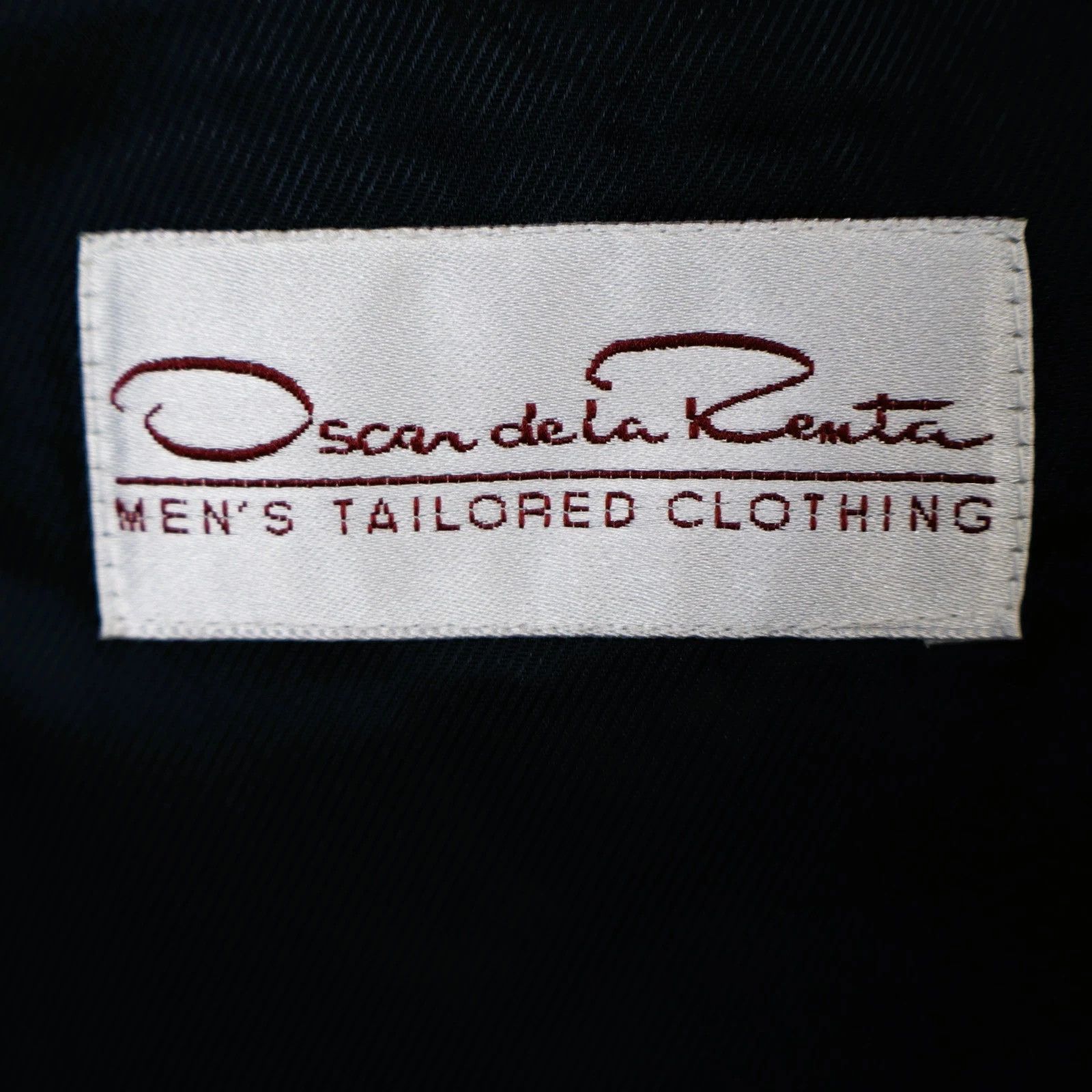 Oscar De La Renta Oscar de la Renta 46R 100% Silk Blazer Navy Size 46R - 9 Thumbnail