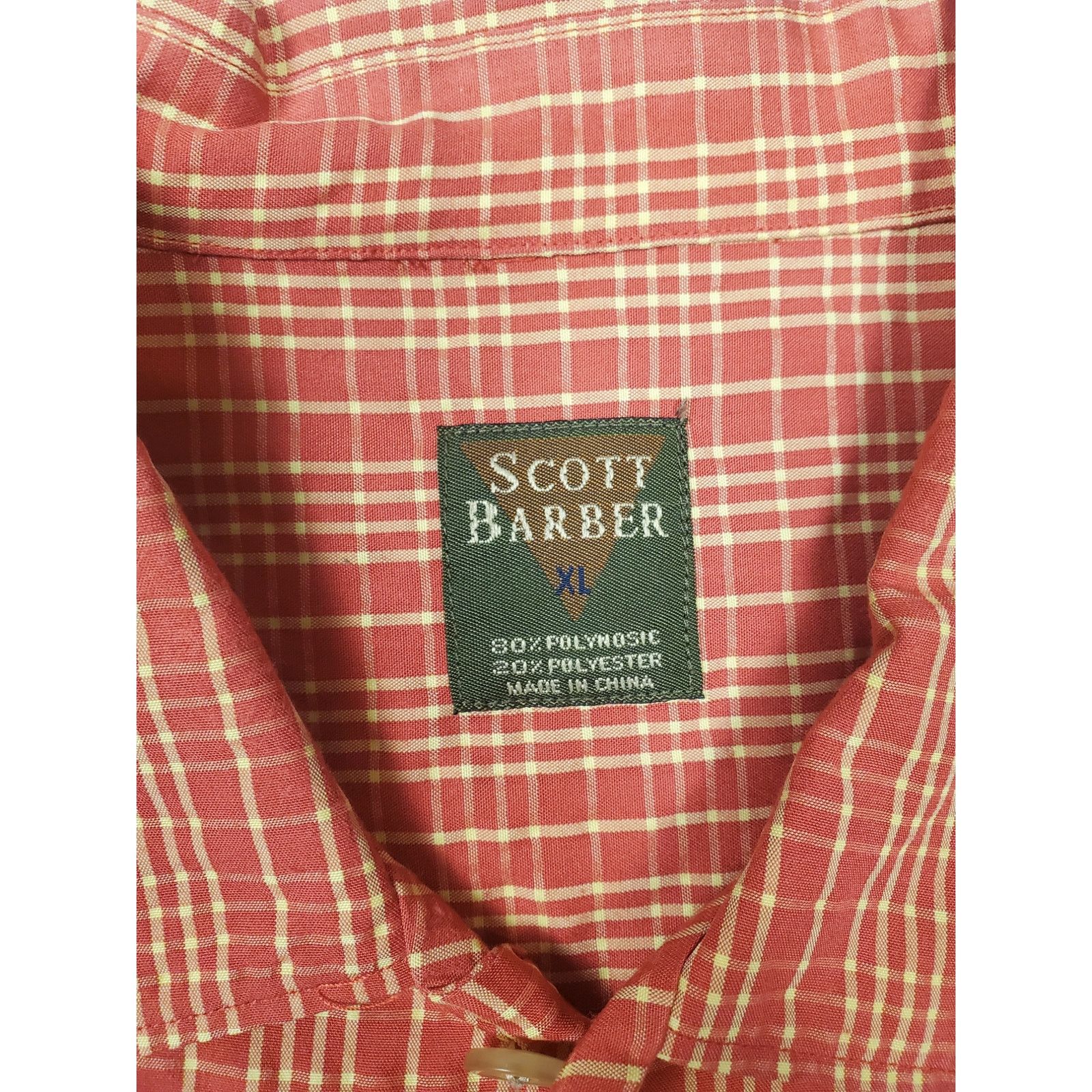 Scott Barber Scott Barber Men's XL Red & Yellow Short Sleeve Casual Shirt Size US XL / EU 56 / 4 - 3 Thumbnail