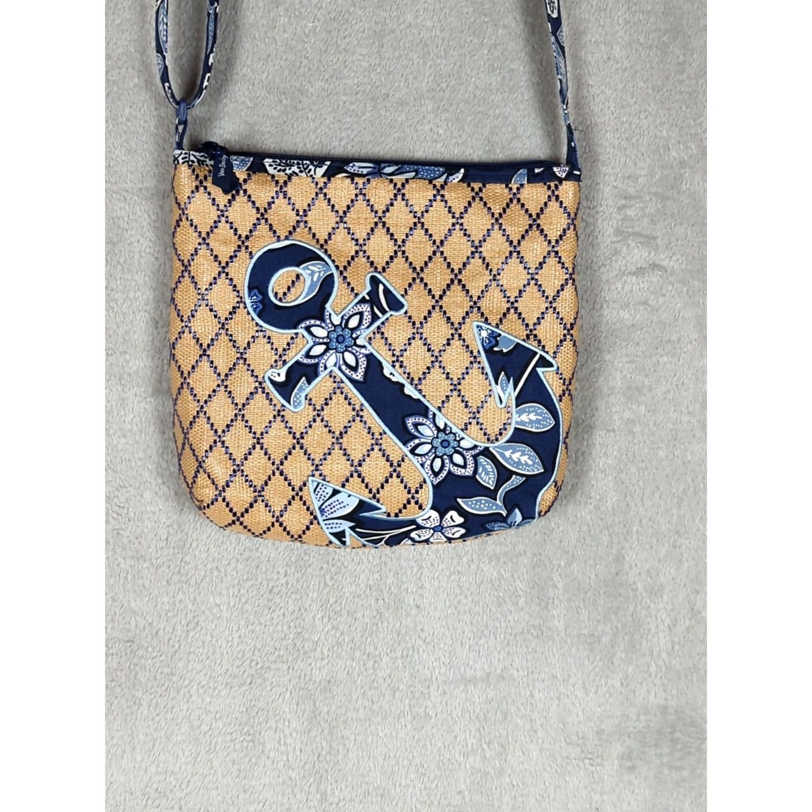 Vera Bradley Vera Bradley Crossbody Bag Anchor Embroidered Straw Regatta Collection Blue Navy Adults Medium Vintage: No Women Size ONE SIZE - 2 Thumbnail